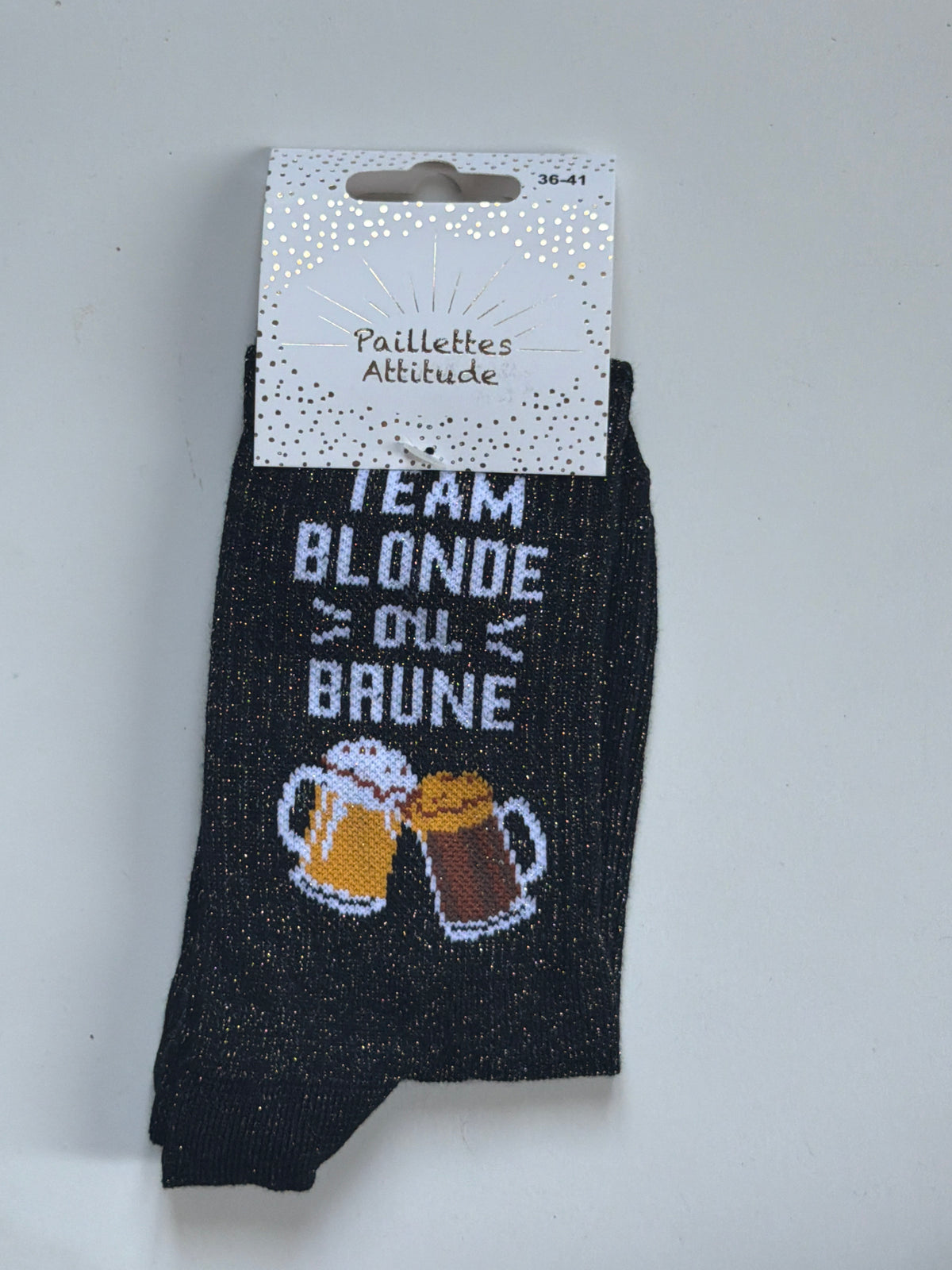 Chaussette pailletée de ville 36-41 TEAM BLONDE OU BRUNE