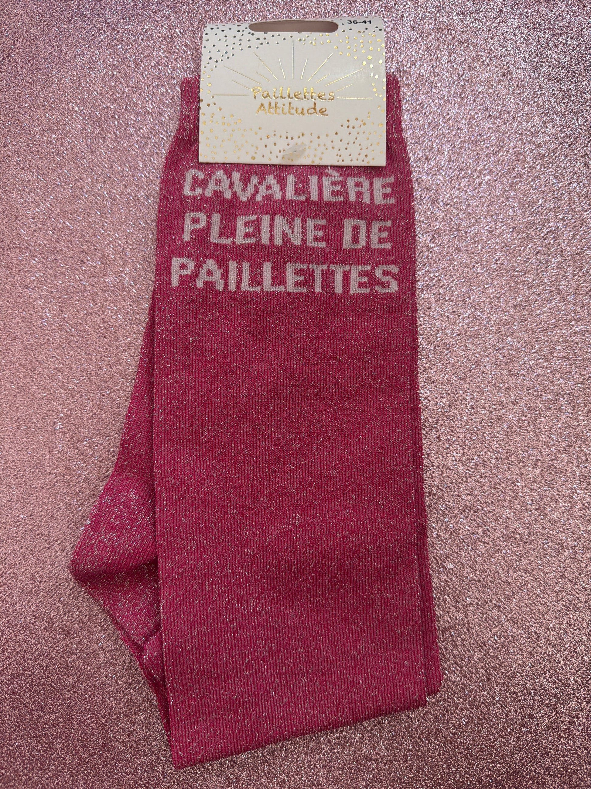 chaussette pailletée équitation CAVALIÈRE PLEINE DE PAILLETTES 36/41