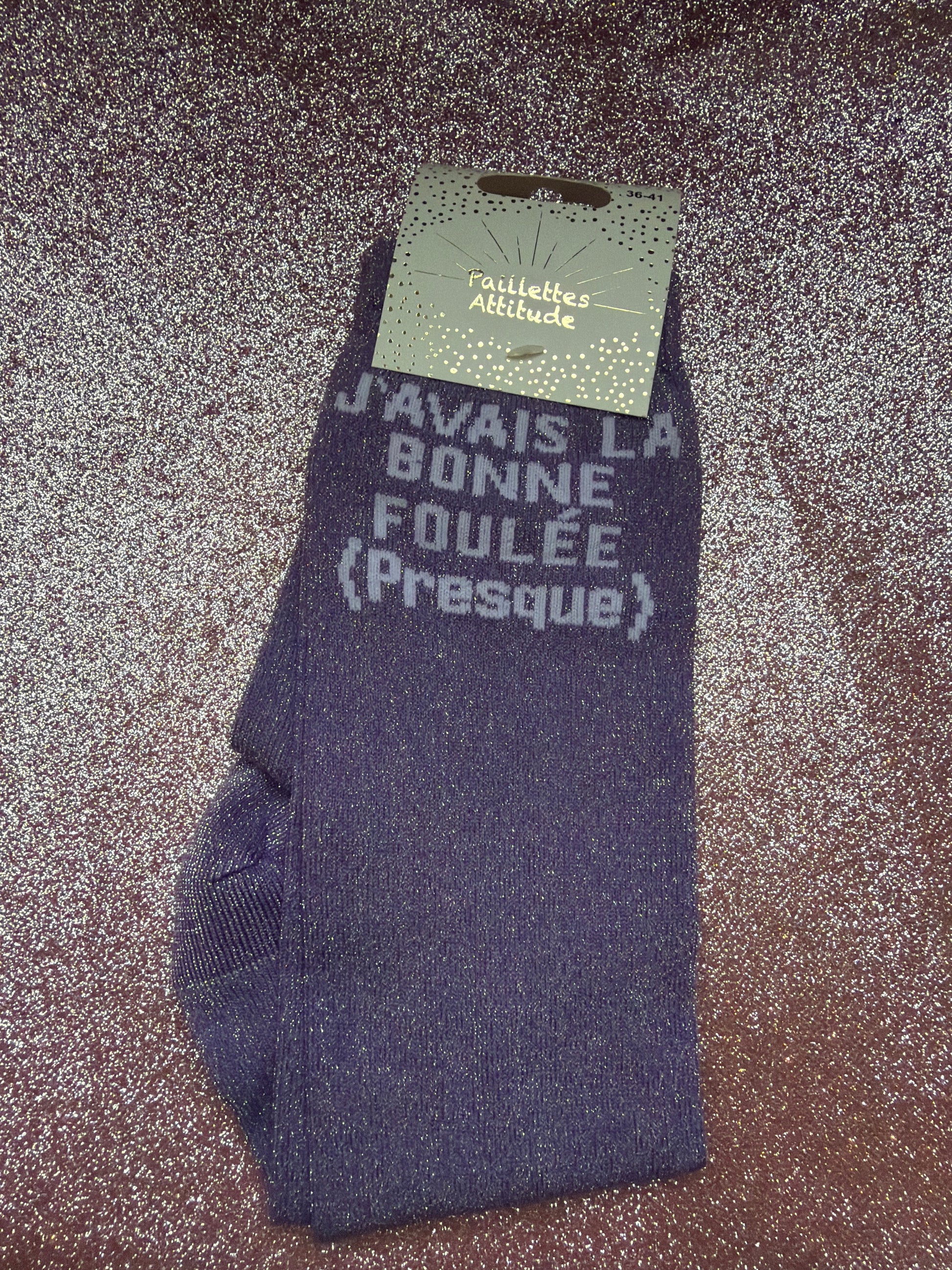 chaussette pailletée J’AVAIS LA BONNE FOULÉE (Presque) 36/41
