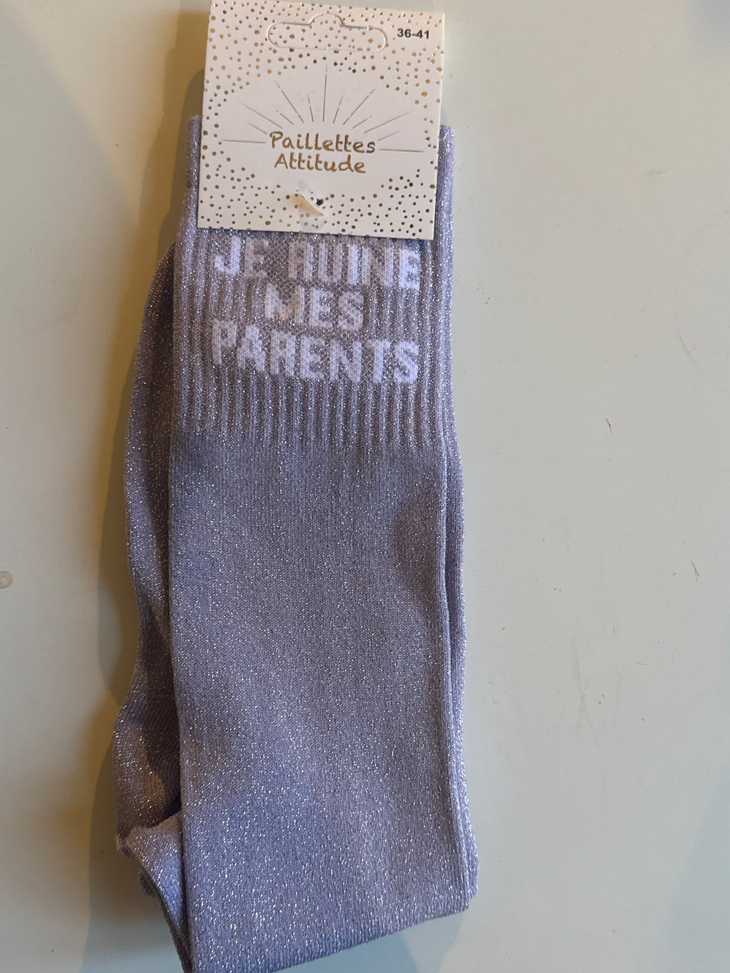 Chaussette pailletée 36/41 JE RUINE MES PARENTS