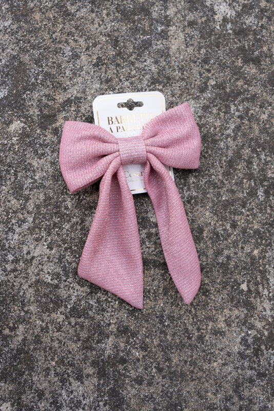 Barrette noeud pailletée