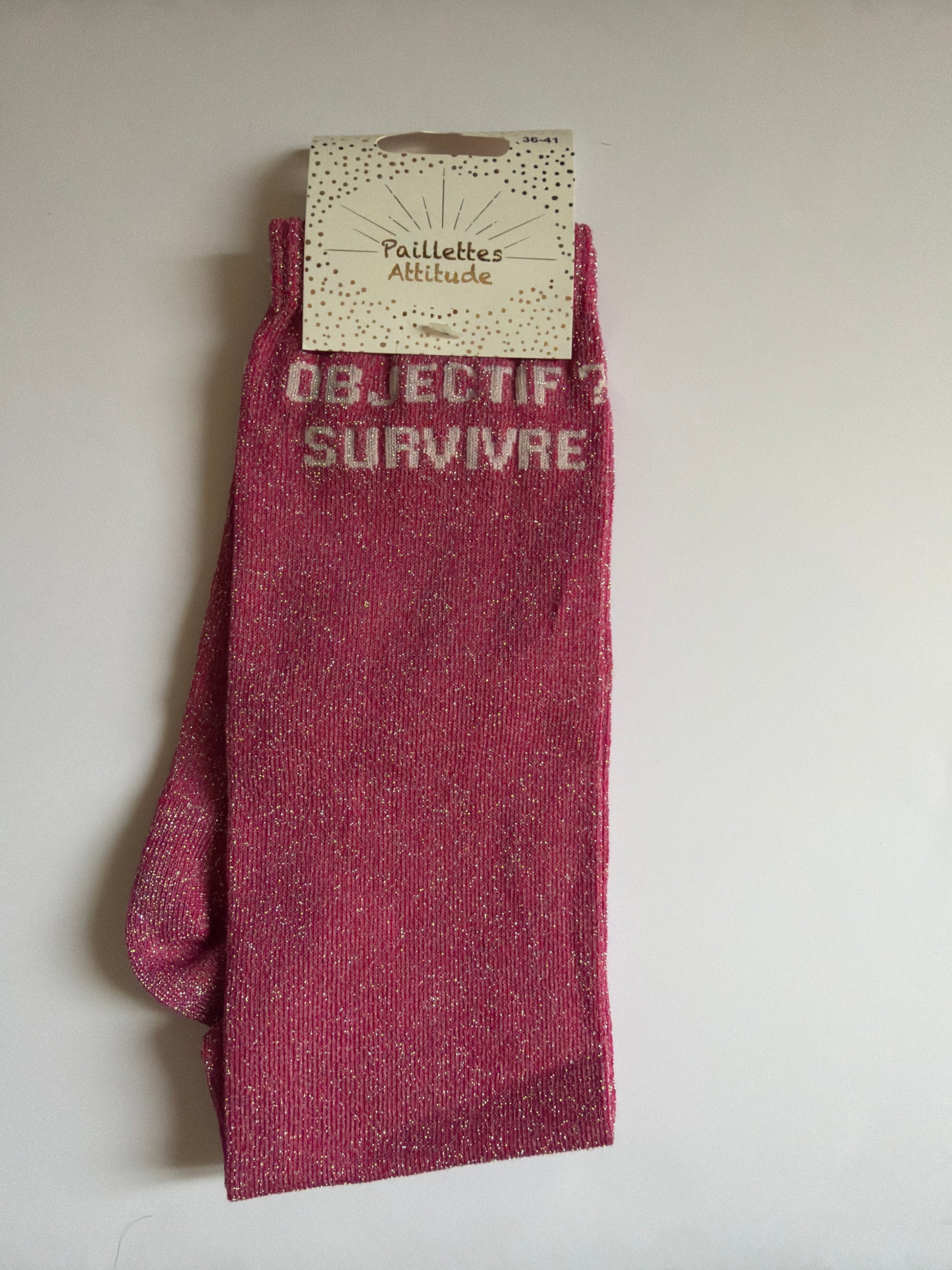 Chaussette pailletée équitation 36-41 OBJECTIF ? SURVIVRE