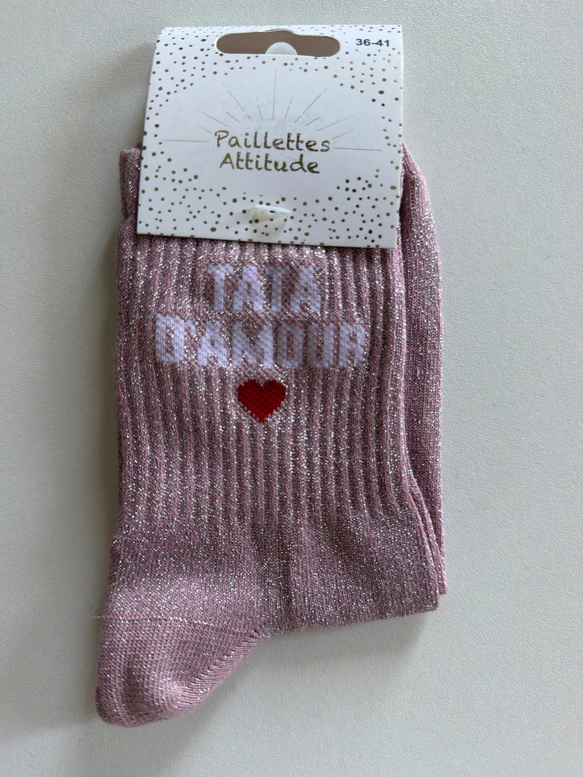 Chaussette de ville pailletée 36-41 TATA D’AMOUR ❤️