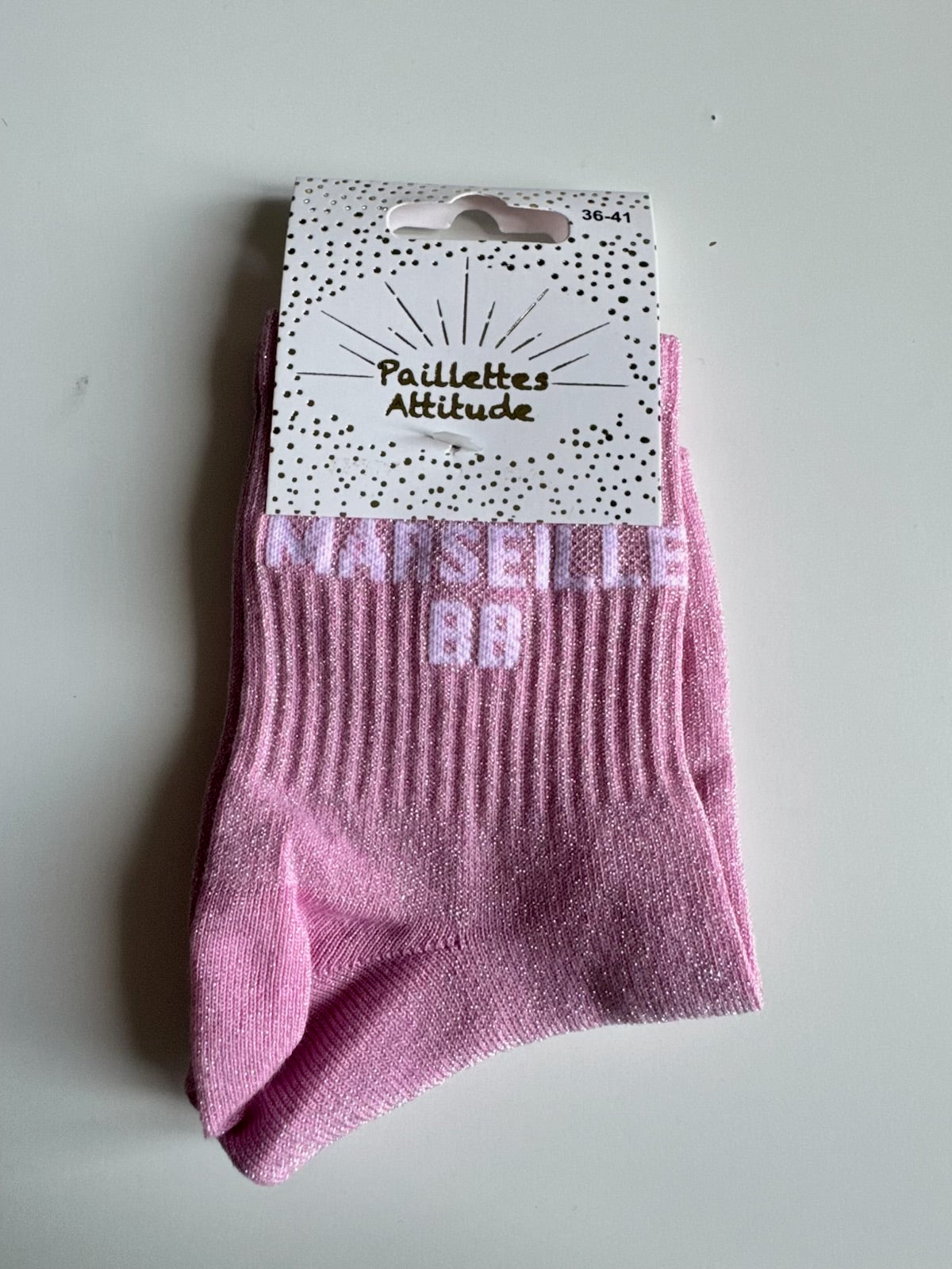 Chaussettes Rose Pailletée « Marseille BB  »