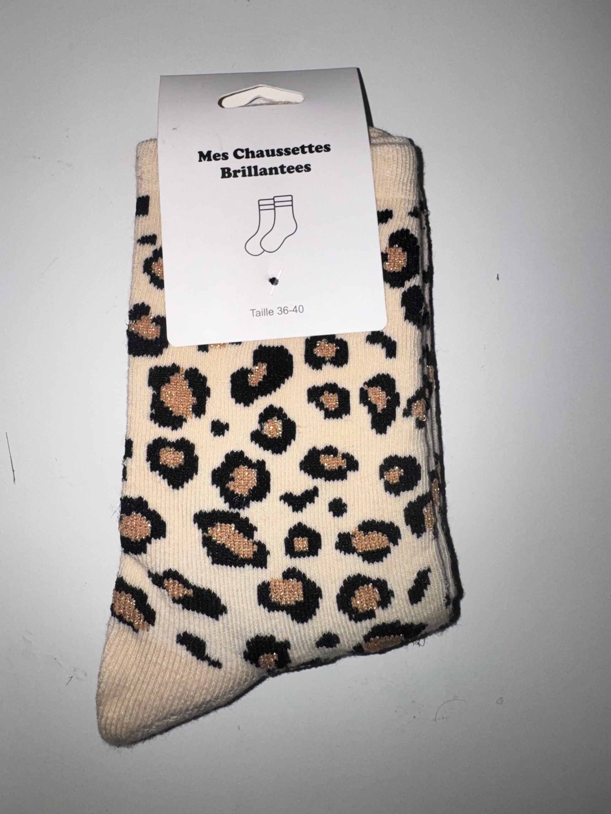 Chaussette imprimée légèrement pailletée