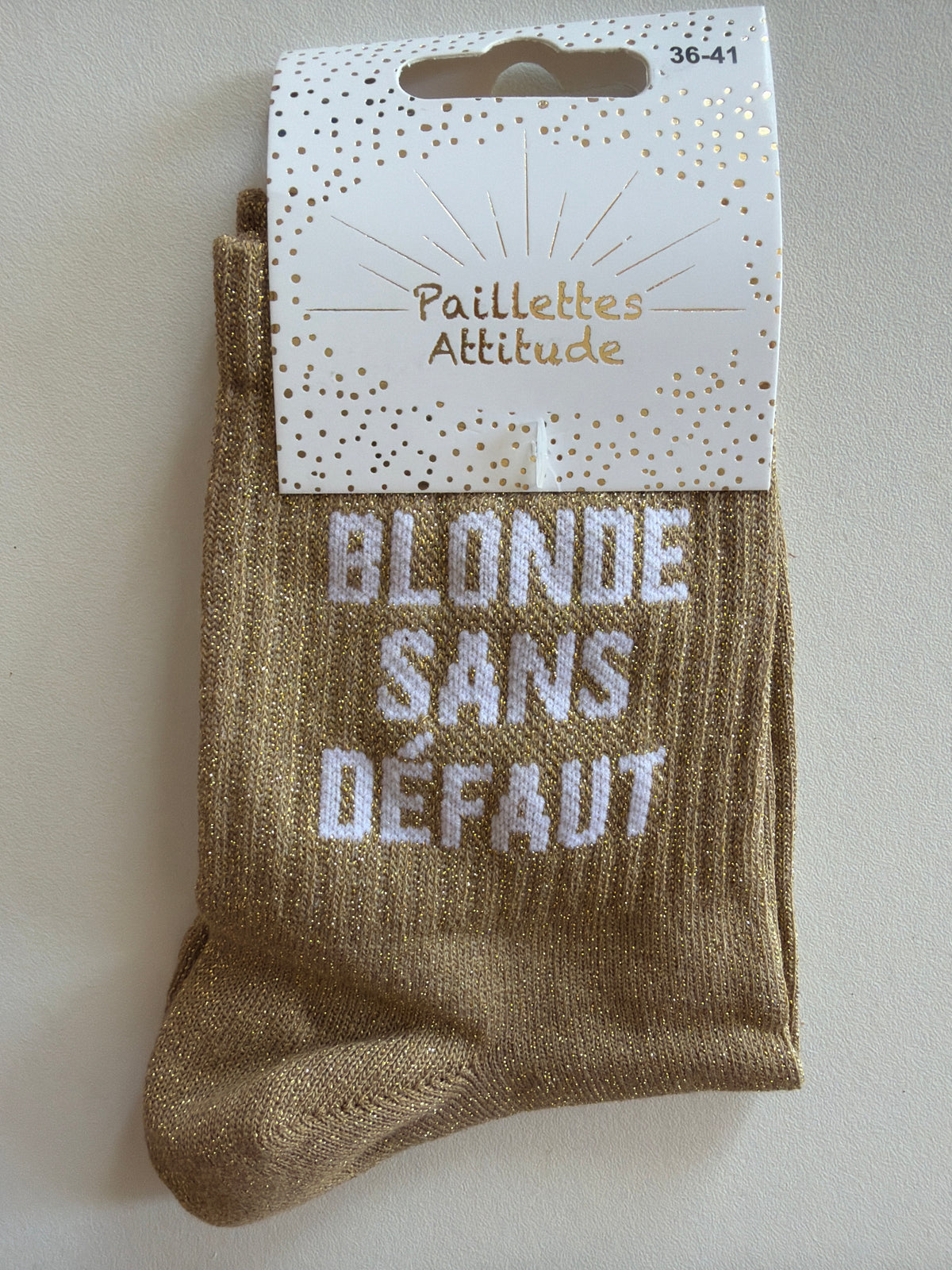 chaussette de ville pailletée 36-41 BLONDE SANS DÉFAUT