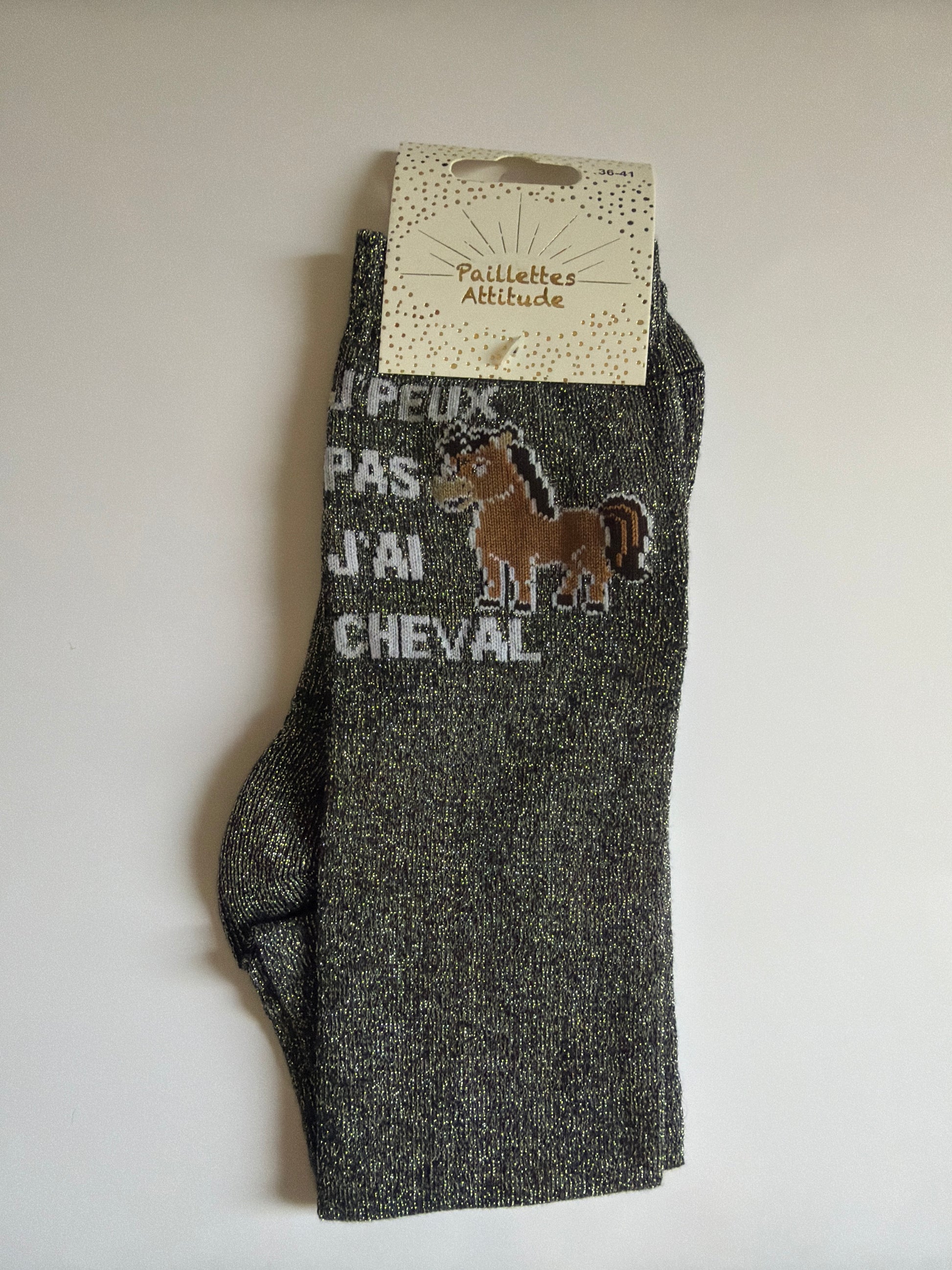 Chaussette pailletée équitation 36-41 J’PEUX PAS J’AI CHEVAL