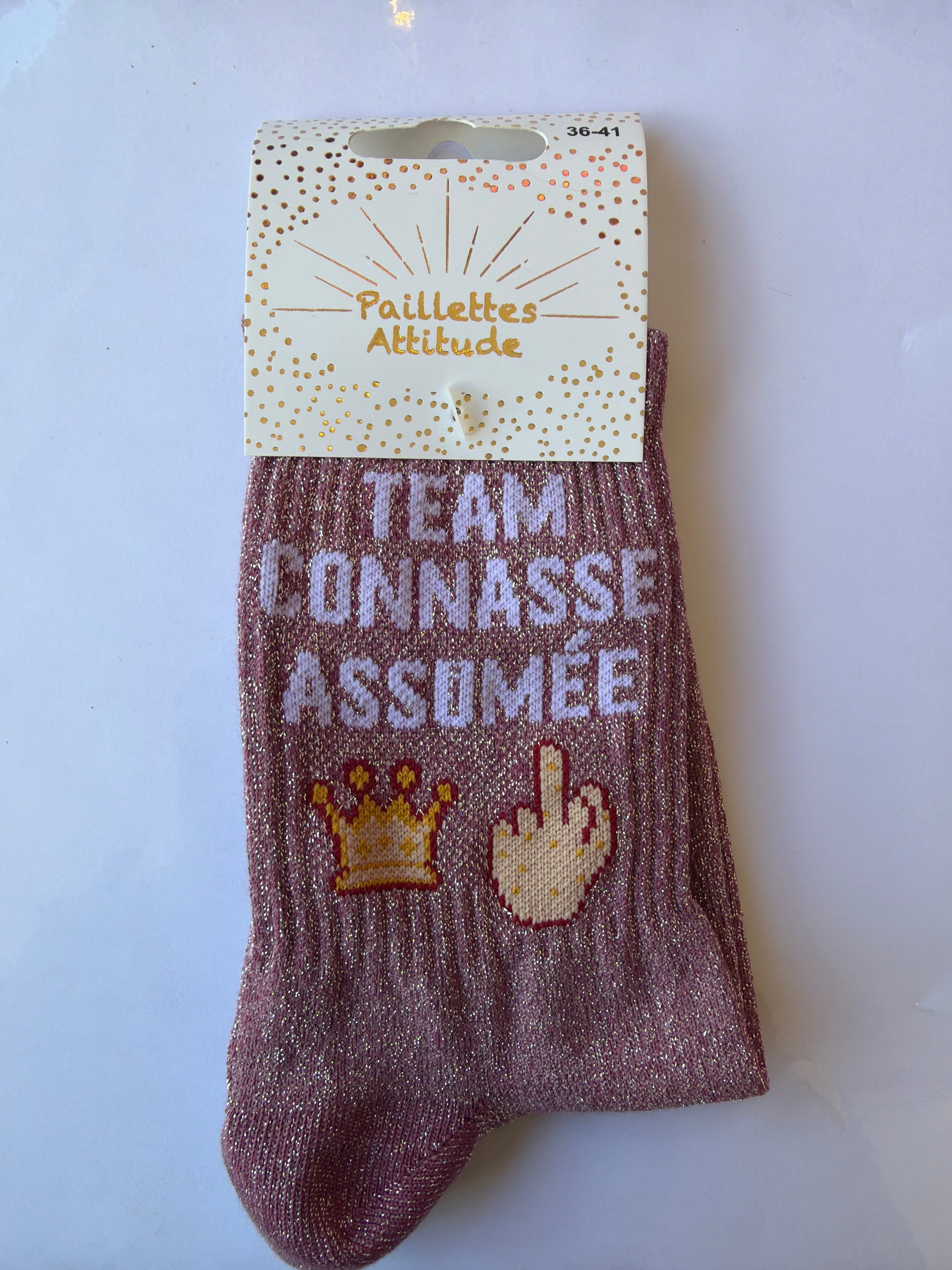 Chaussette de ville pailletée 36-41 TEAM CONNASSE ASSUMÉE