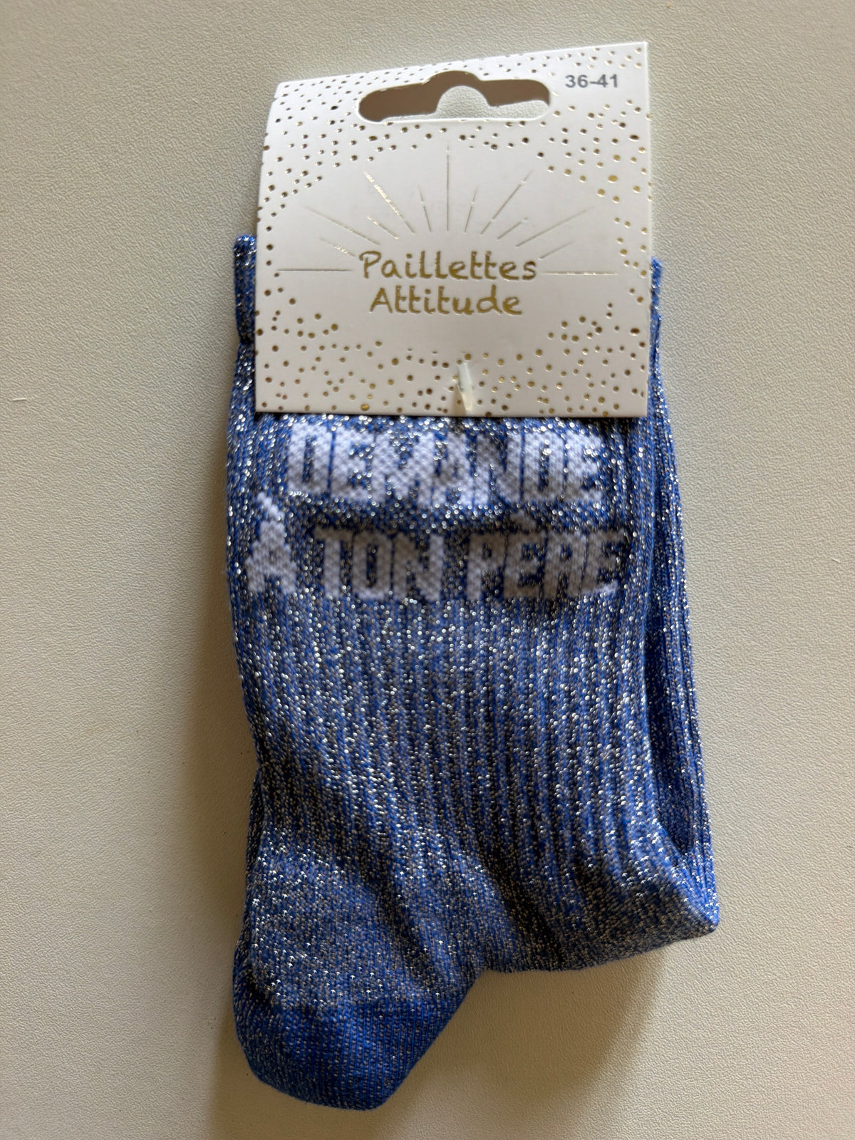 Chaussette de ville Pailletée 36-41 DEMANDE À TON PÈRE