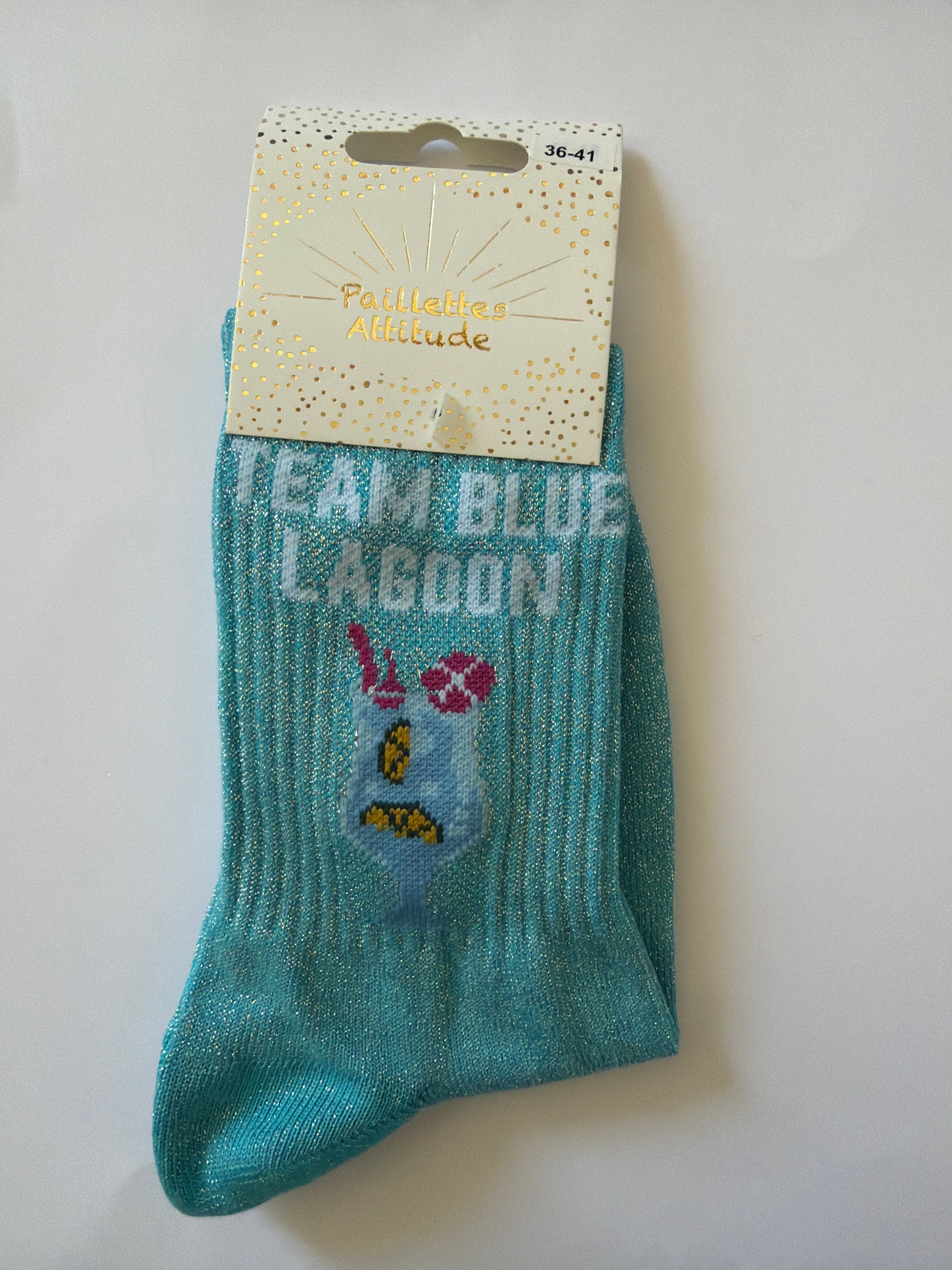 Chaussette de ville pailletée 36-41 TEAM BLUE LAGOON