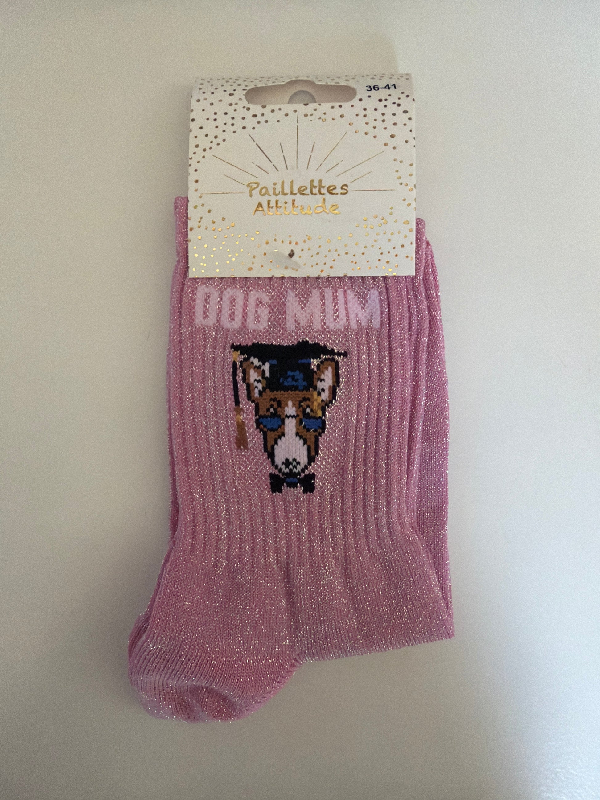 Chaussette de ville pailletée 36-41 DOG MUM