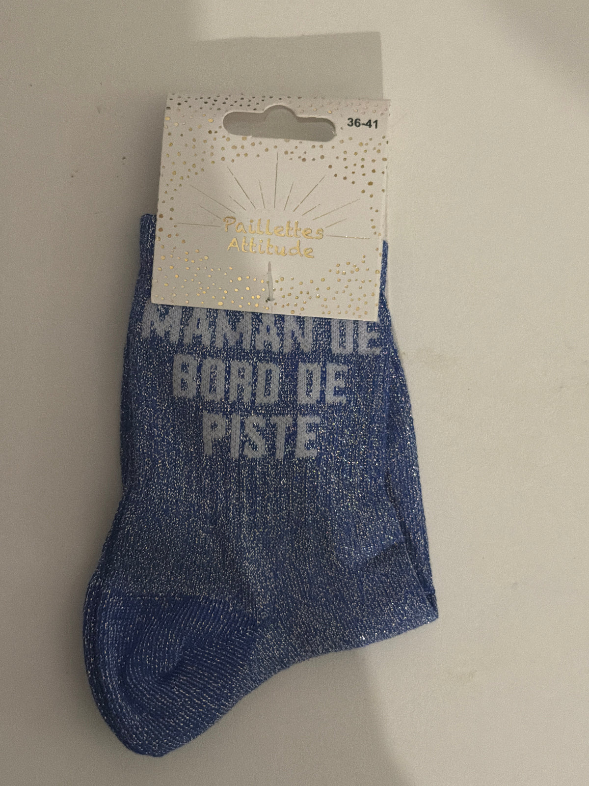 Chaussette de ville pailletée 36-41 MAMAN DE BORD DE PISTE