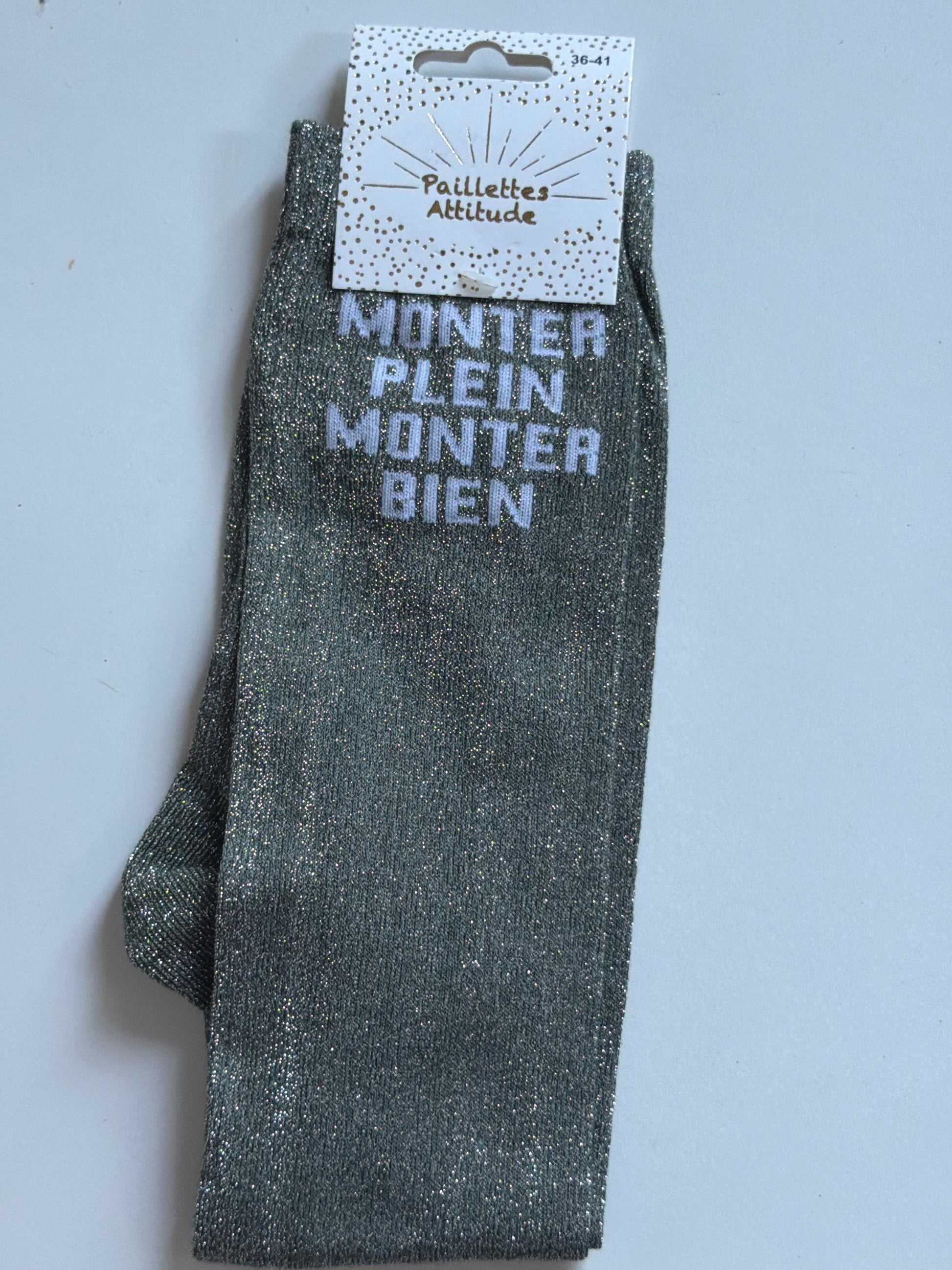 Chaussette pailletée équitation 36-41 MONTER PLEIN MONTER BIEN
