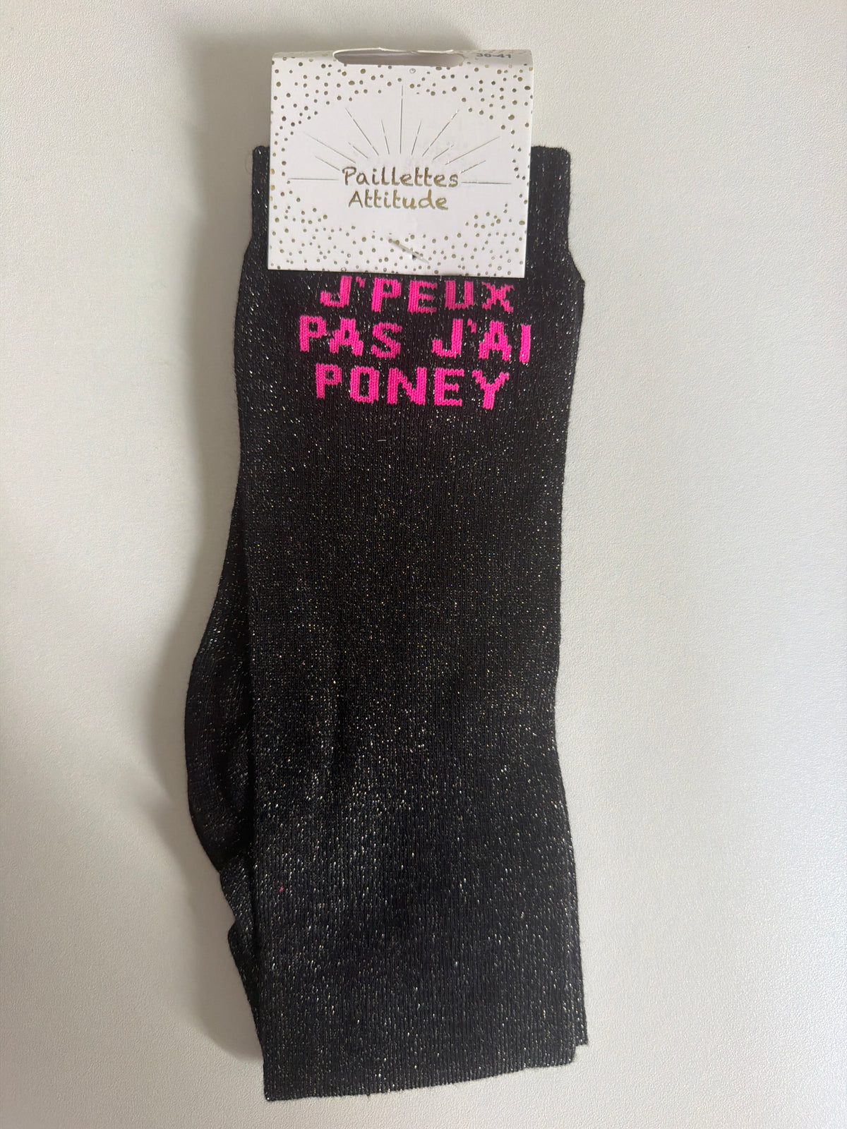 Chaussette pailletée équitation 36-41 J’PEUX PAS J’AI PONEY