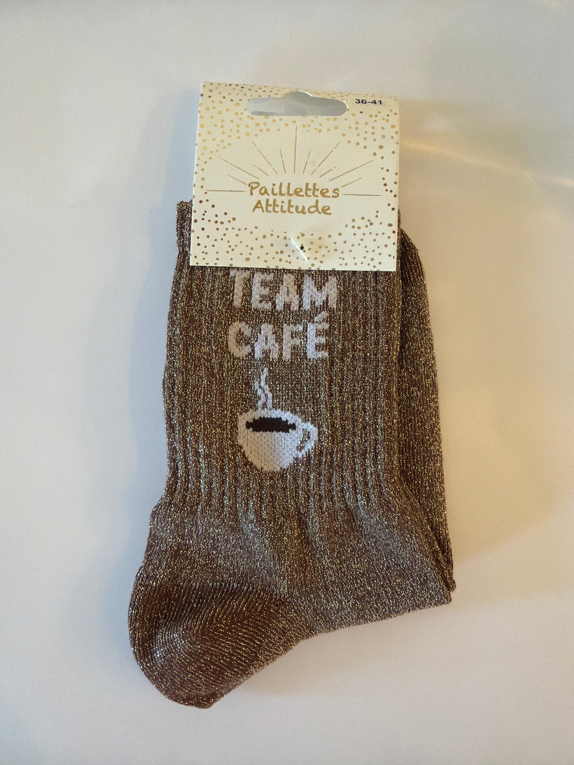 Chaussette de ville pailletée 36-41 TEAM CAFÉ ☕️