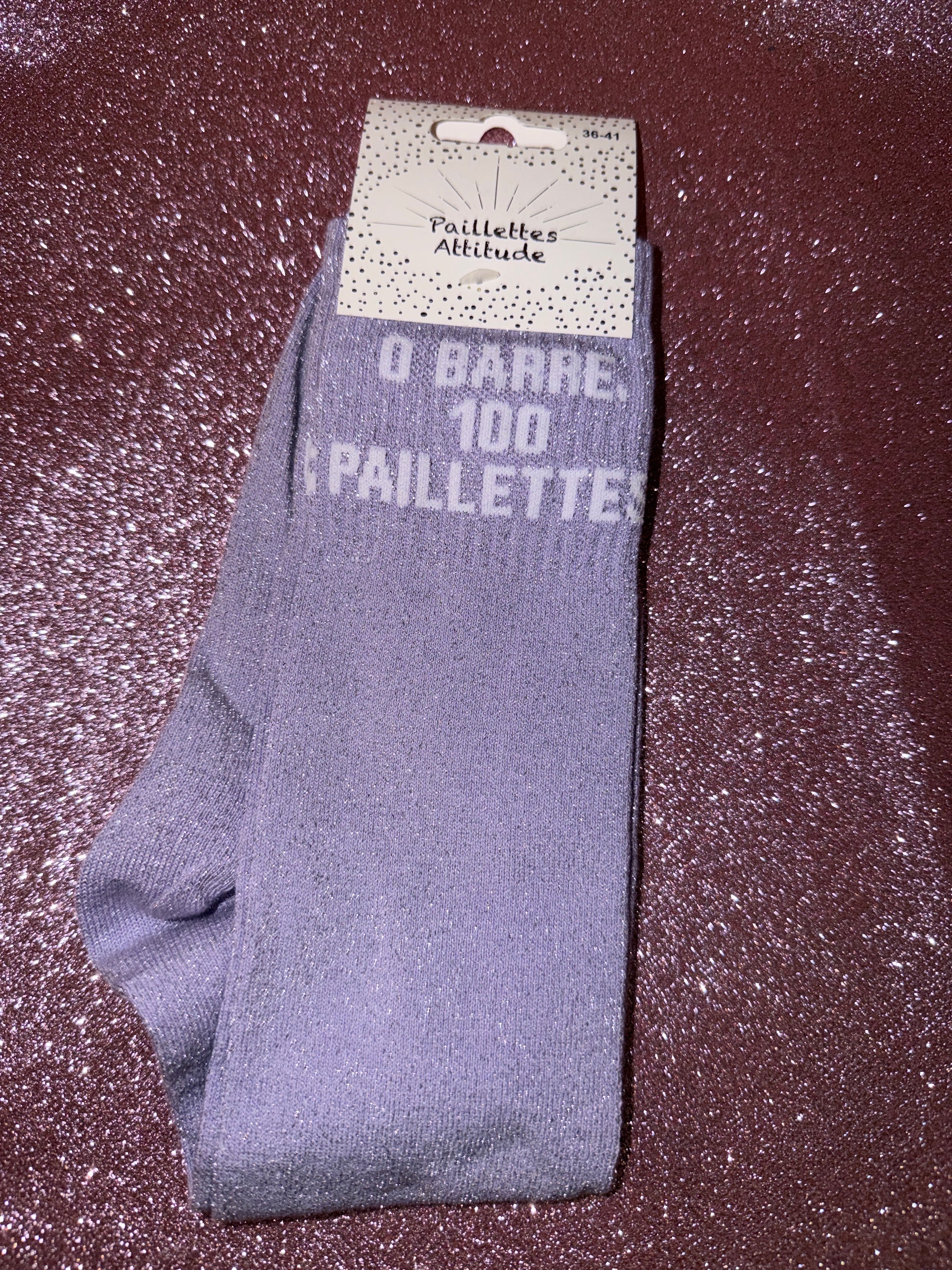 chaussette pailletée 0 BARRE, 100 PAILLETTES 36/41