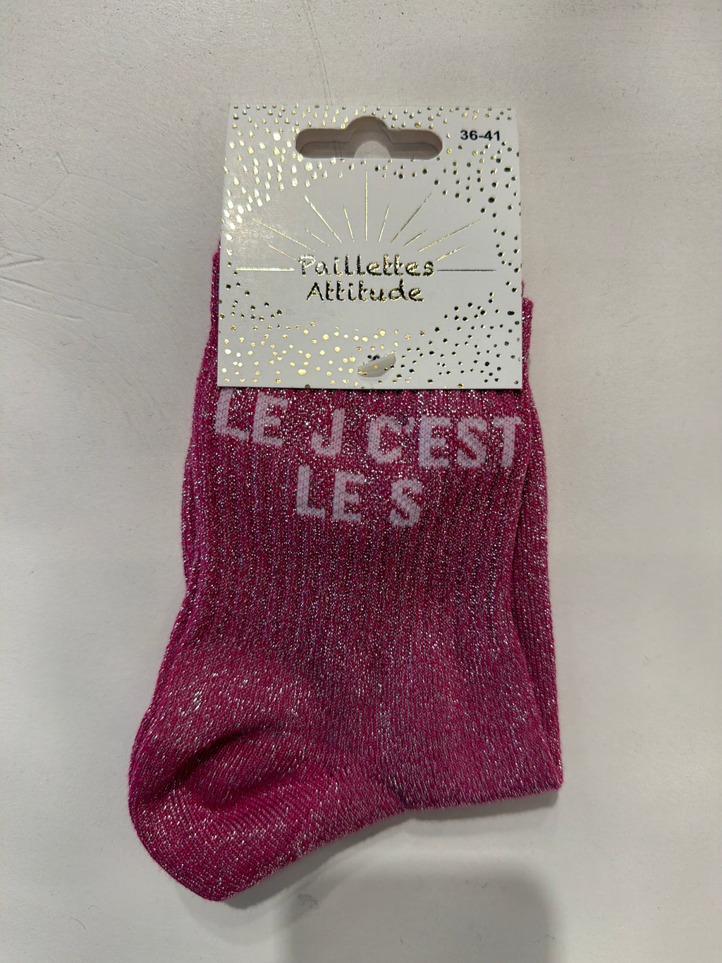 Chaussettes de ville Pailletée « le J c’est le S »