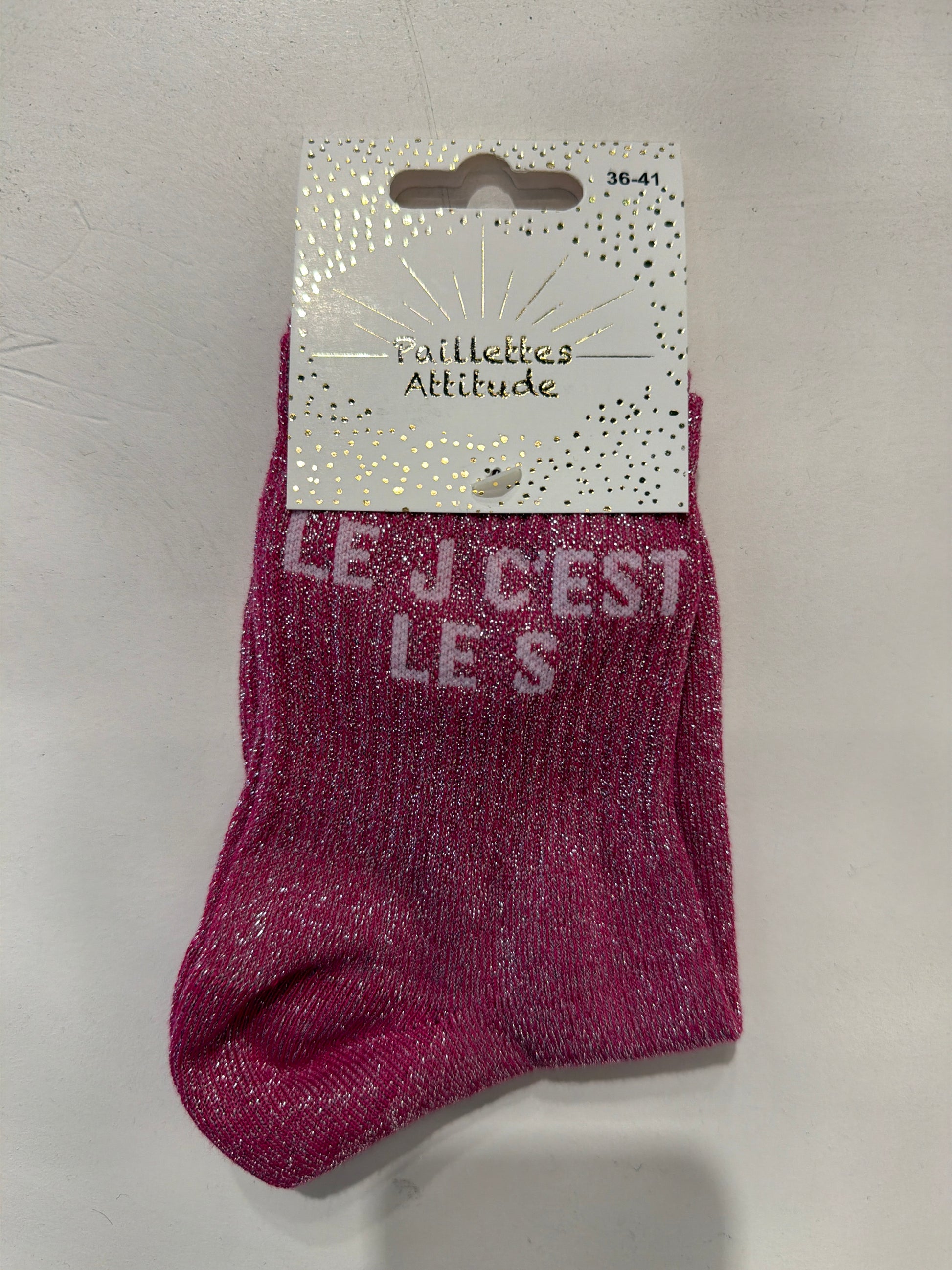Chaussettes de ville Pailletée « le J c’est le S »