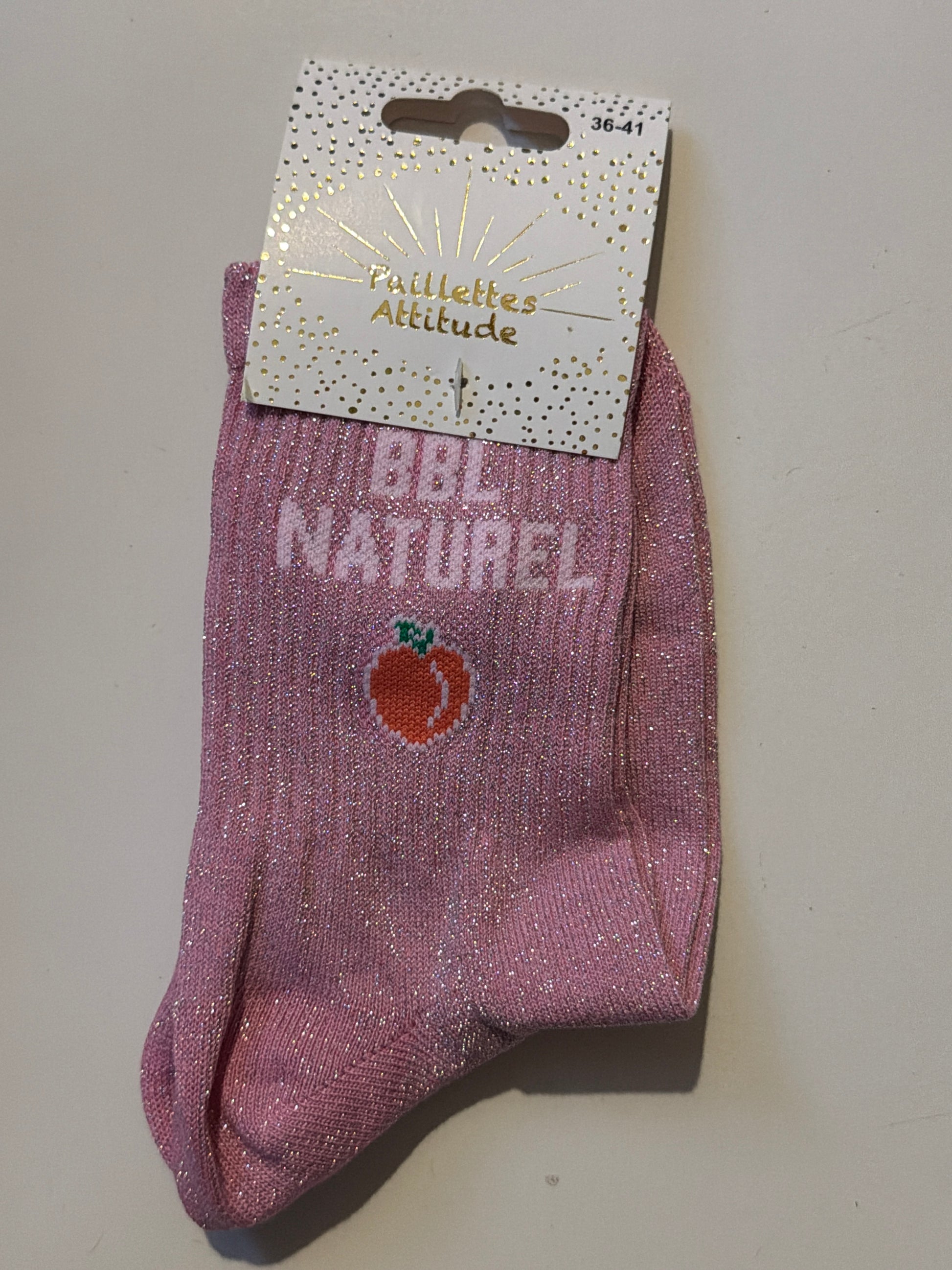 Chaussette de ville pailletée 36-41 BBL NATUREL 🍑