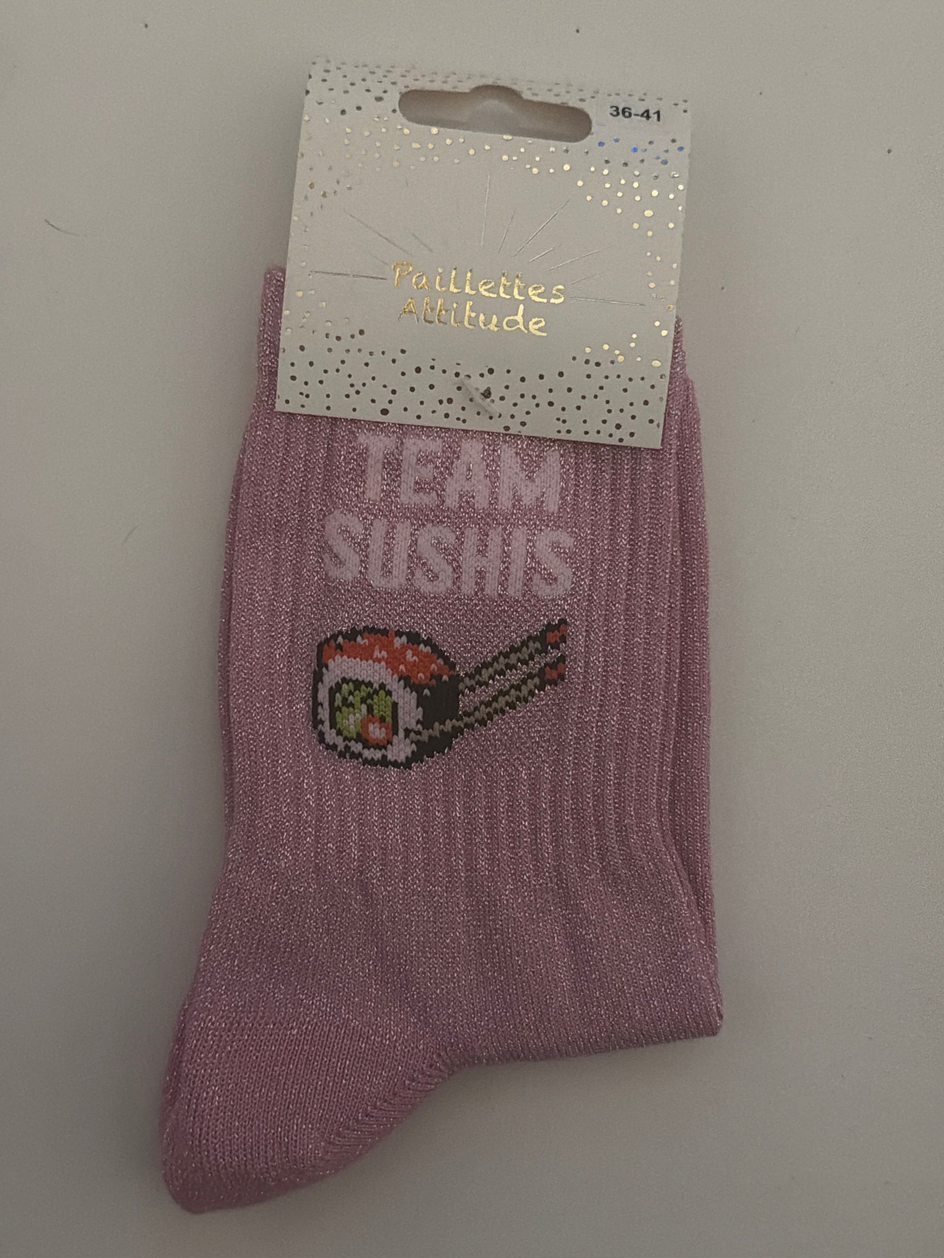 Chaussette de ville pailletée 36-41 TEAM SUSHIS