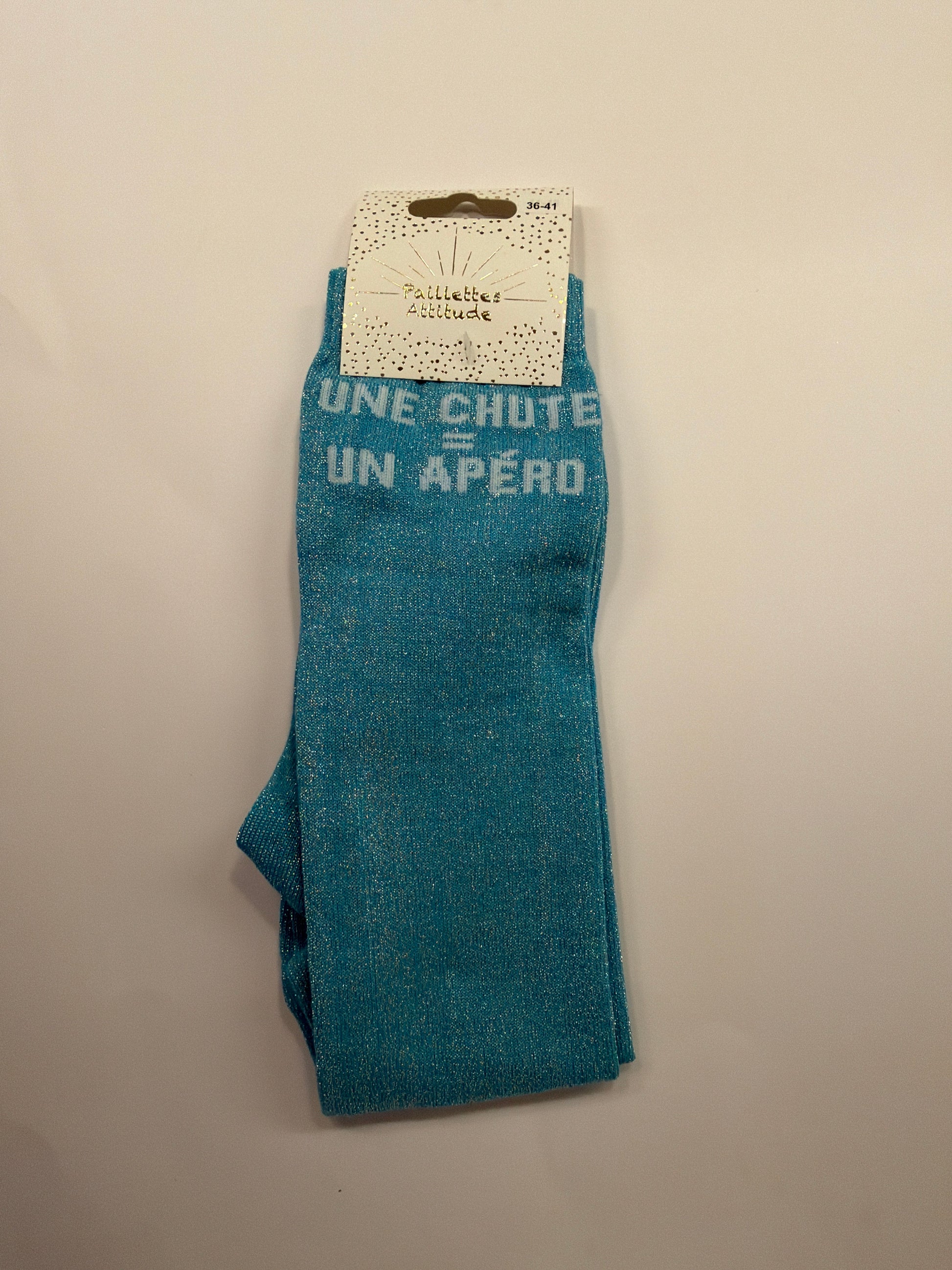 Chaussette pailletée équitation 36-41 UNE CHUTE=UN APÉRO