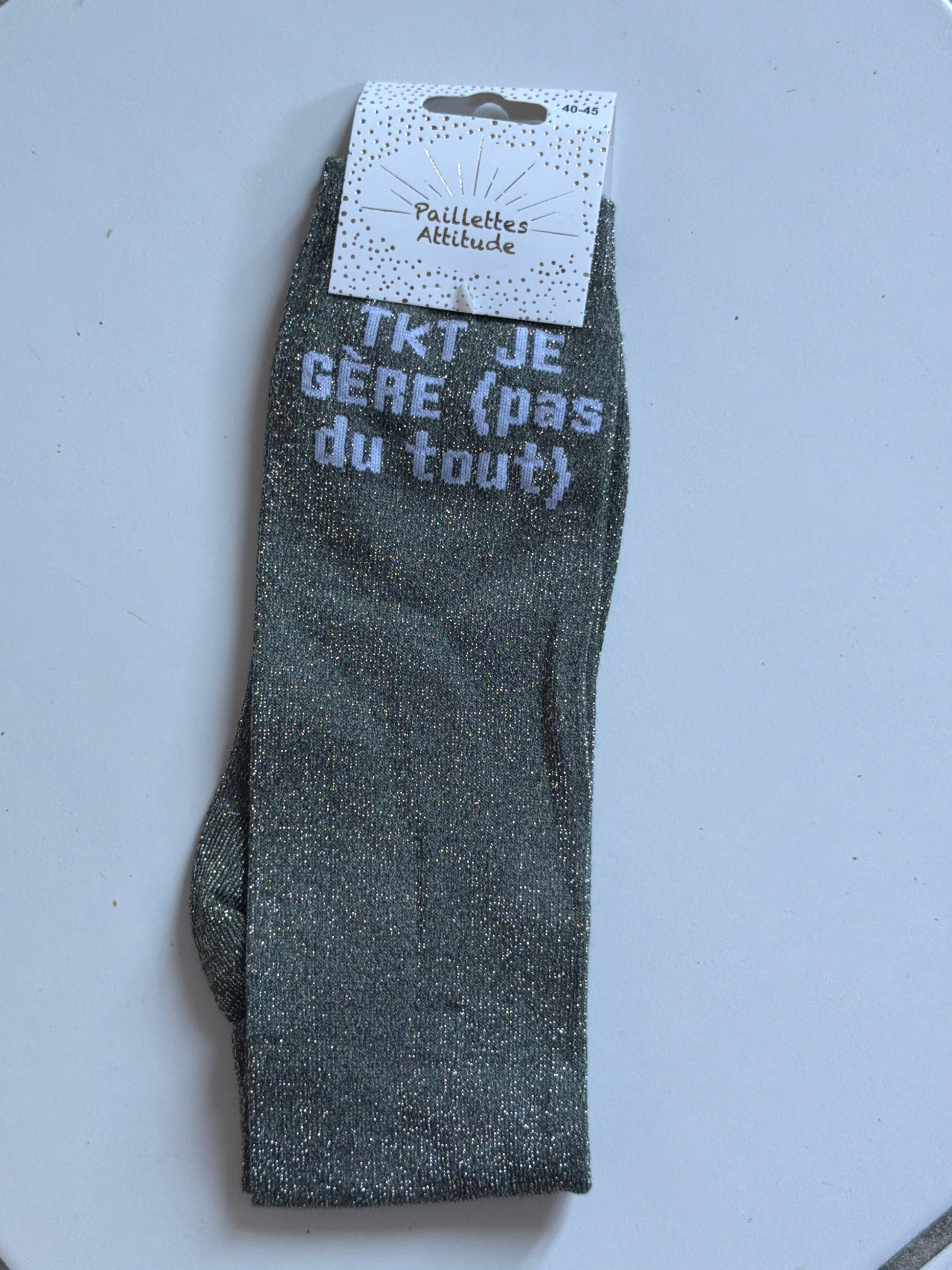 Chaussette pailletée équitation 40-45 TKT JE GÈRE (pas du tout)