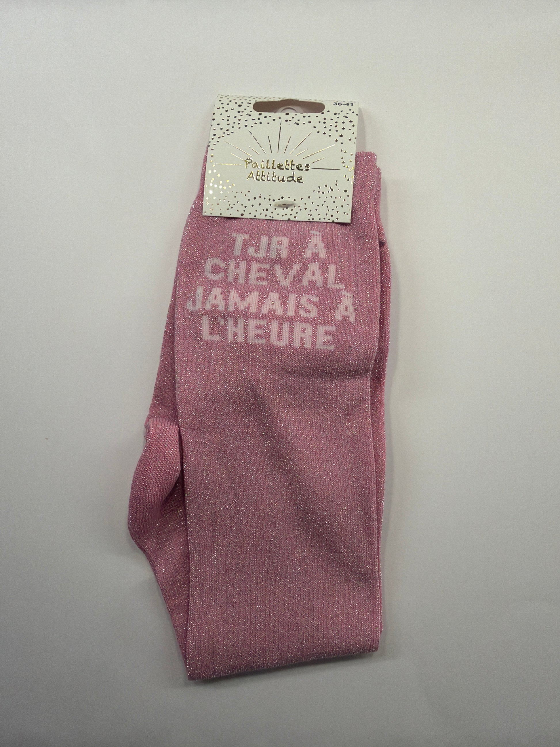 Chaussette pailletée équitation 36-41 TJR À CHEVAL JAMAIS À L’HEURE