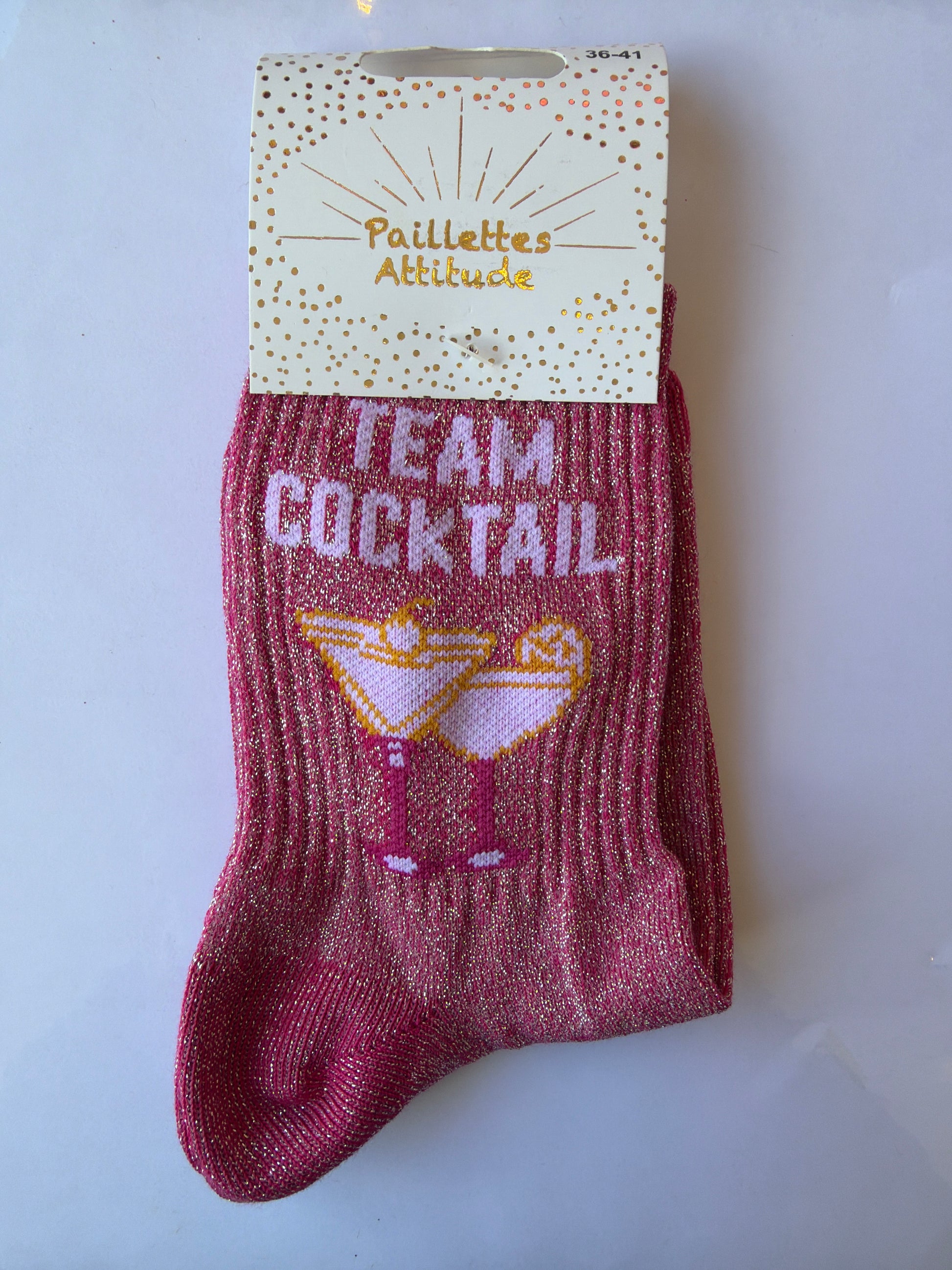 Chaussette de ville pailletée 36-41 TEAM COCKTAIL