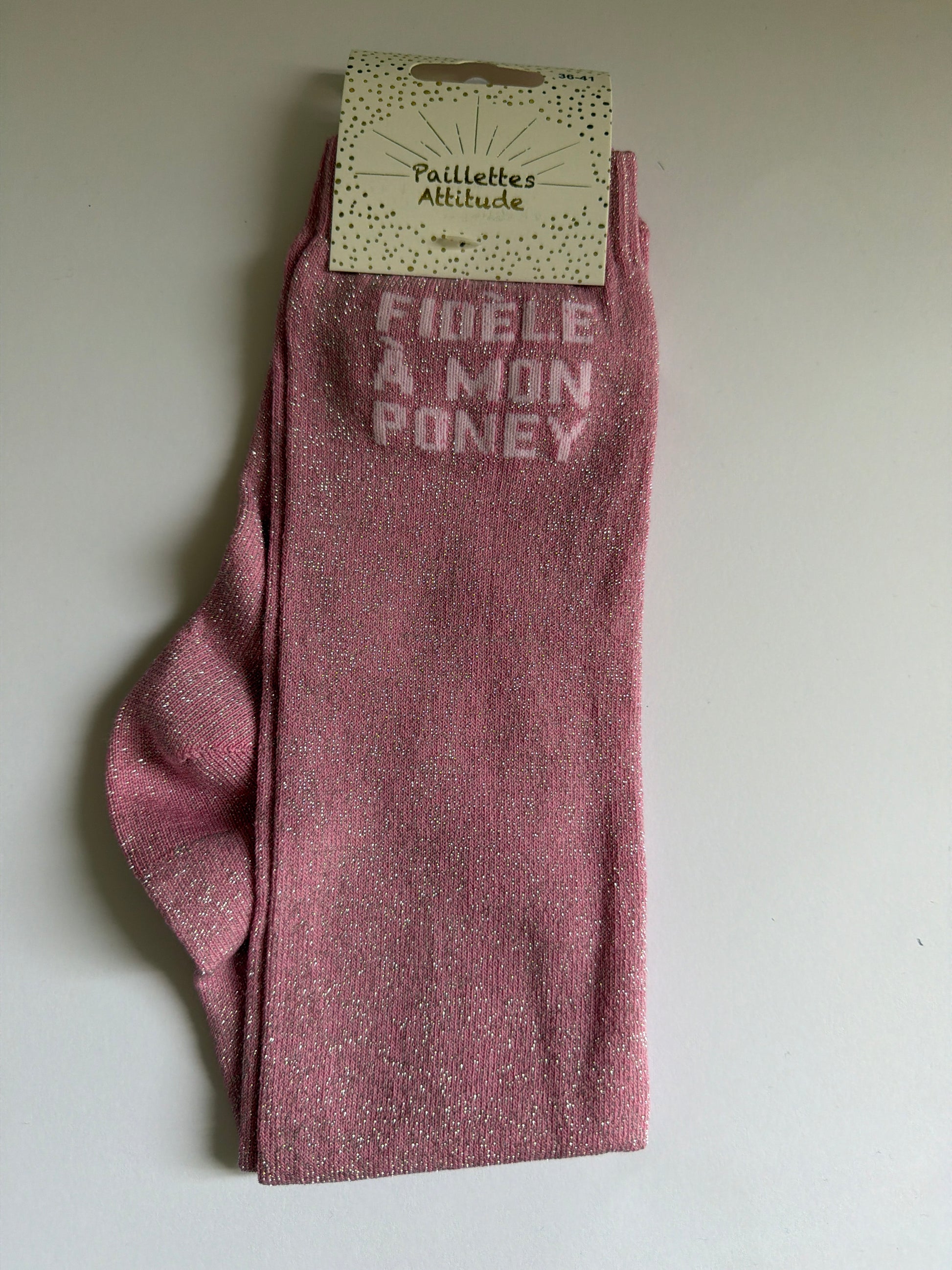 Chaussette pailletée équitation 36-41  FIDÈLE À MON PONEY