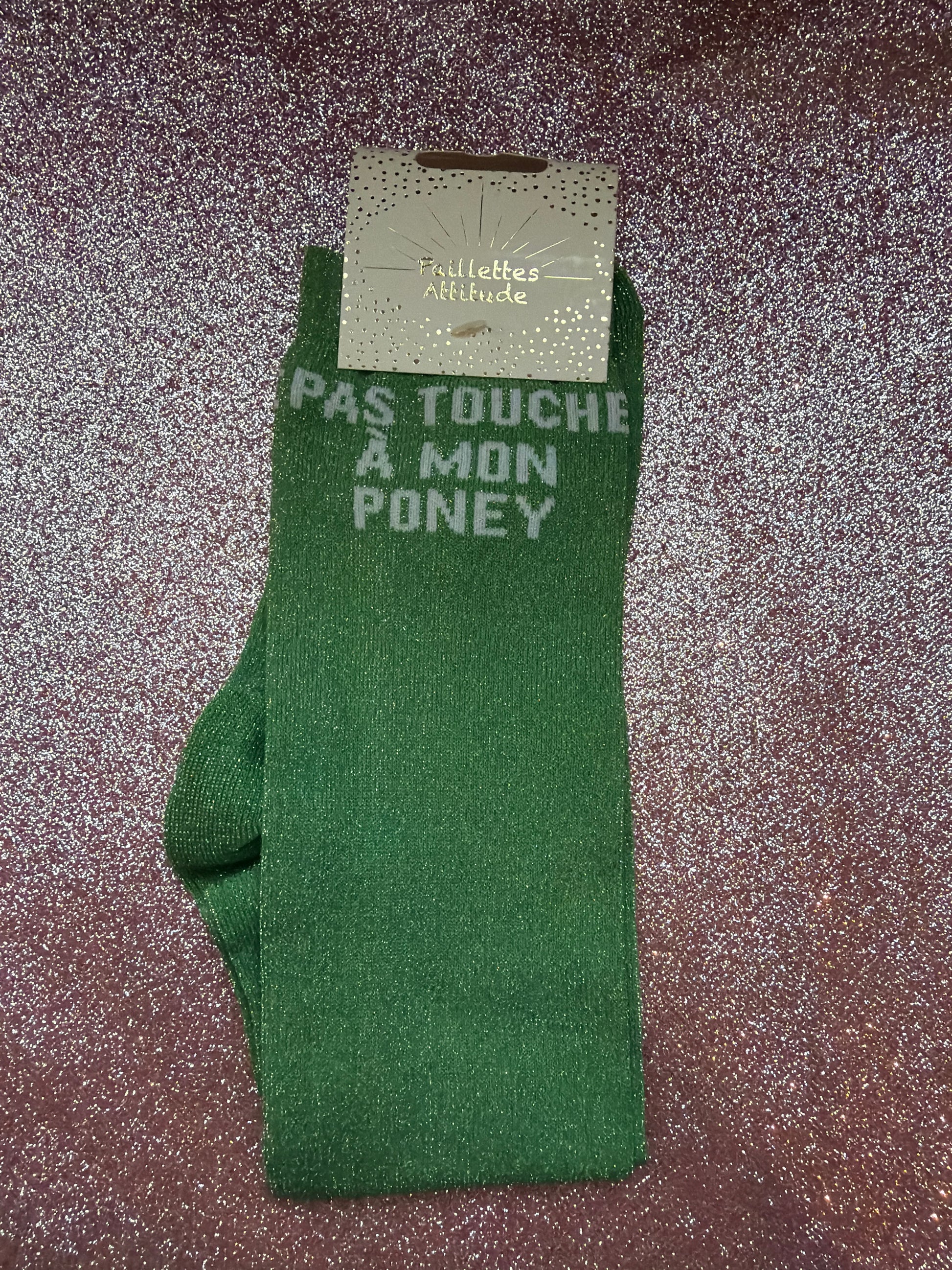 chaussette pailletée PAS TOUCHE À MON PONEY 36/41