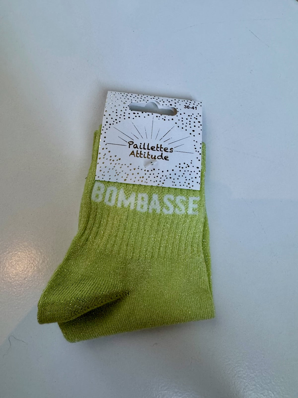 Chaussettes Vert Pailletée « Bombasse »