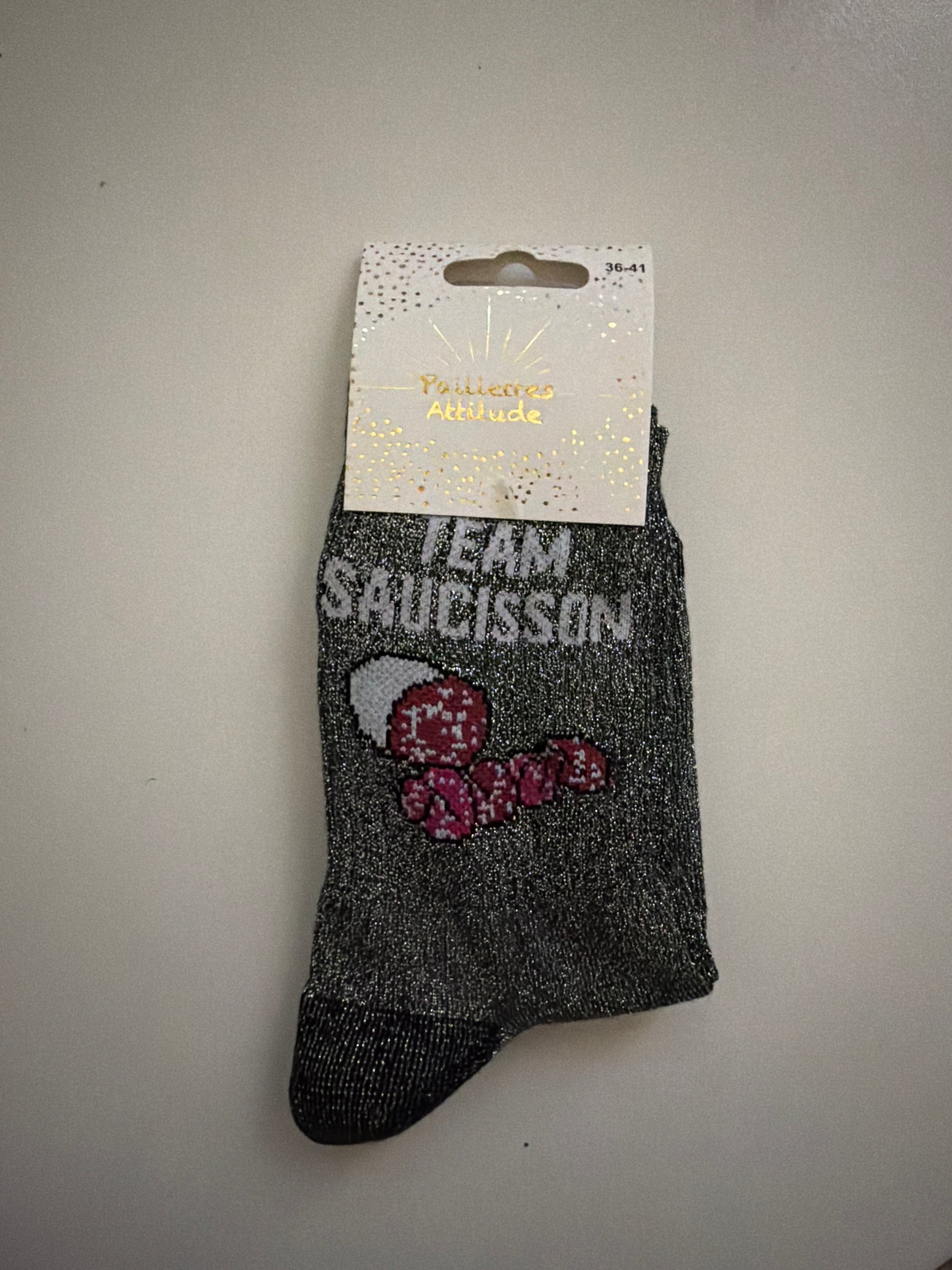 Chaussette de ville pailletée 36-41 TEAM SAUCISSON