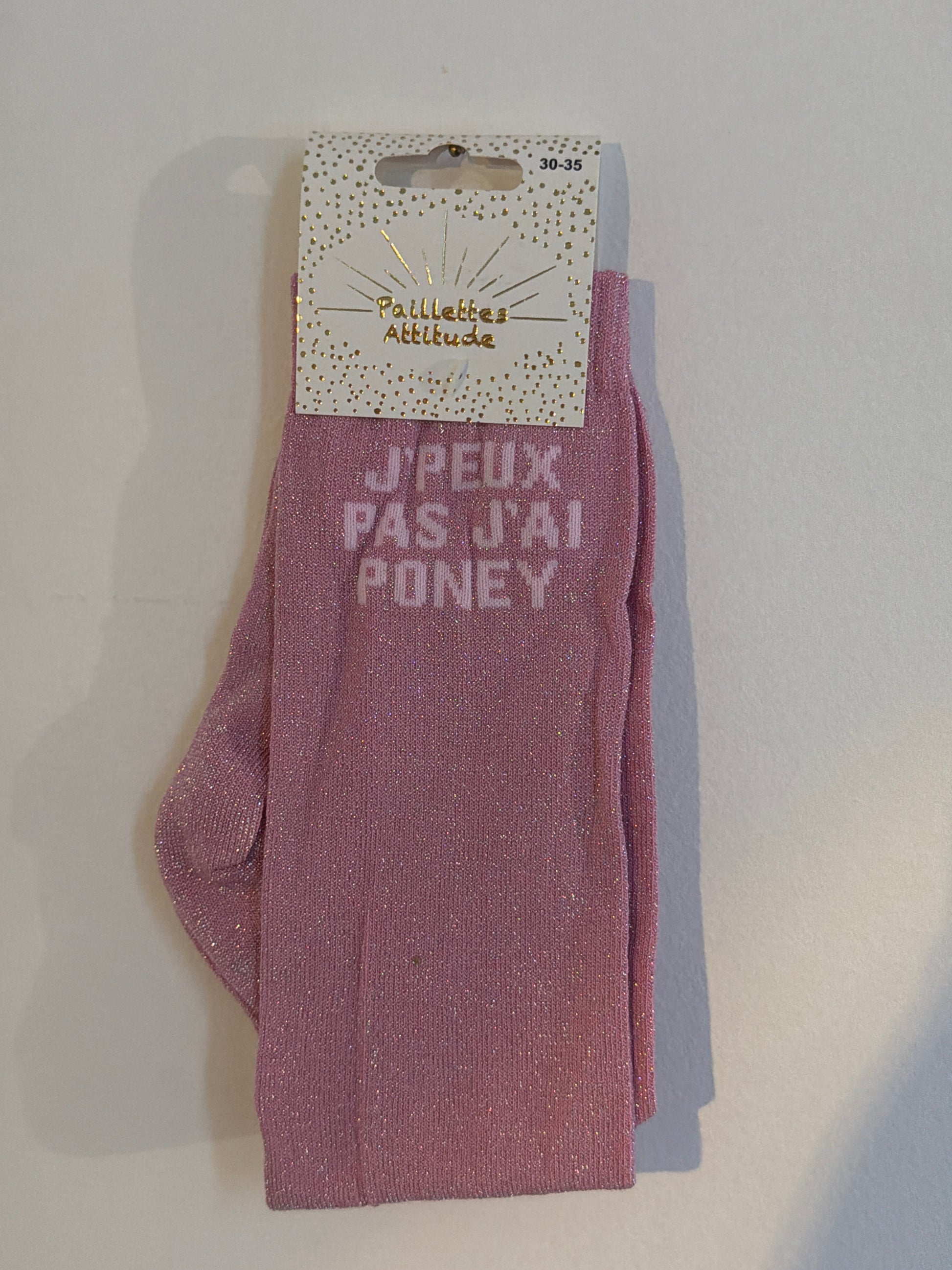 Chaussette pailletée équitation 30-35 J’PEUX PAS J’AI PONEY