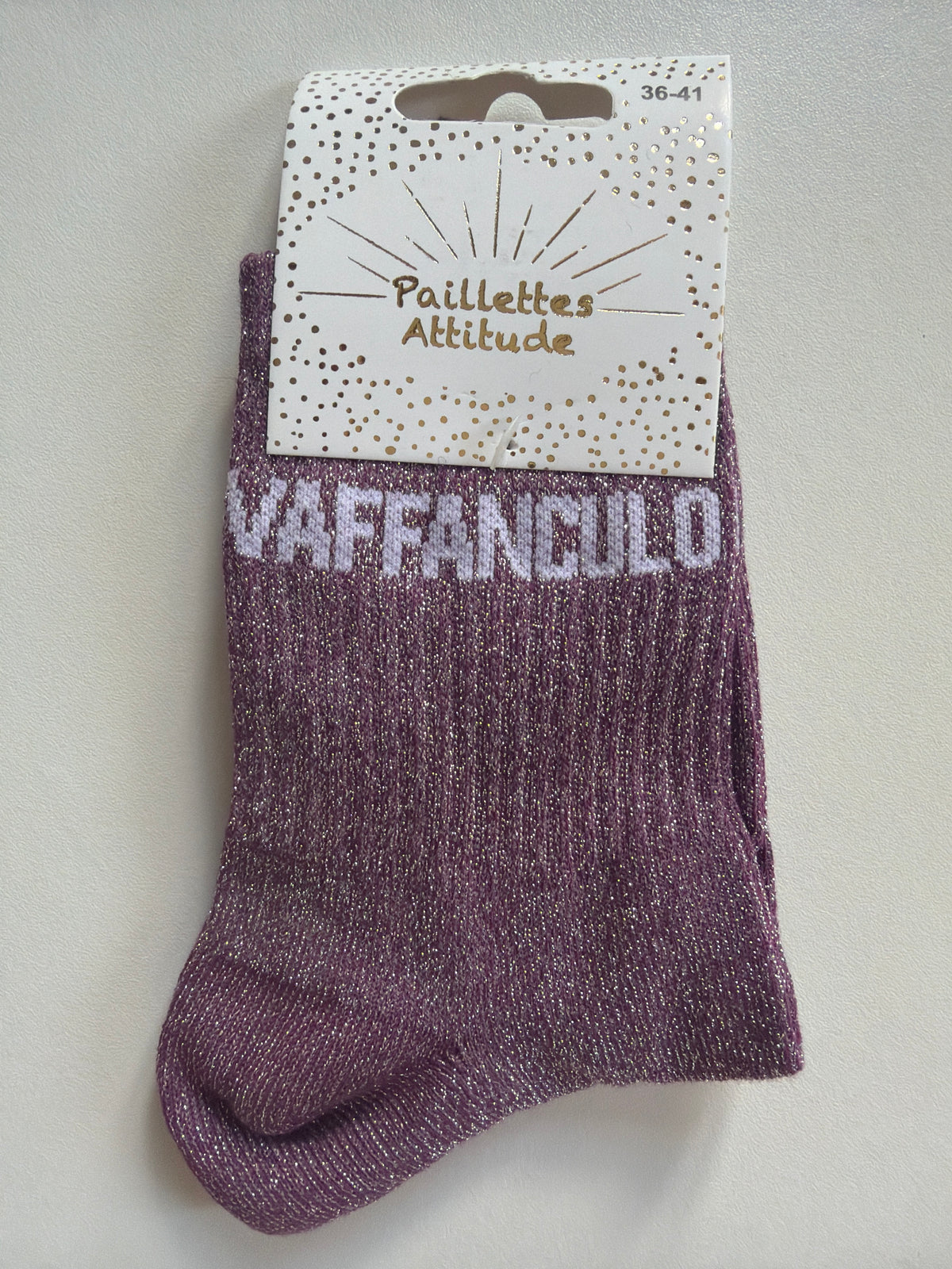 Chaussette de ville pailletée 36-41 VAFFANCULO