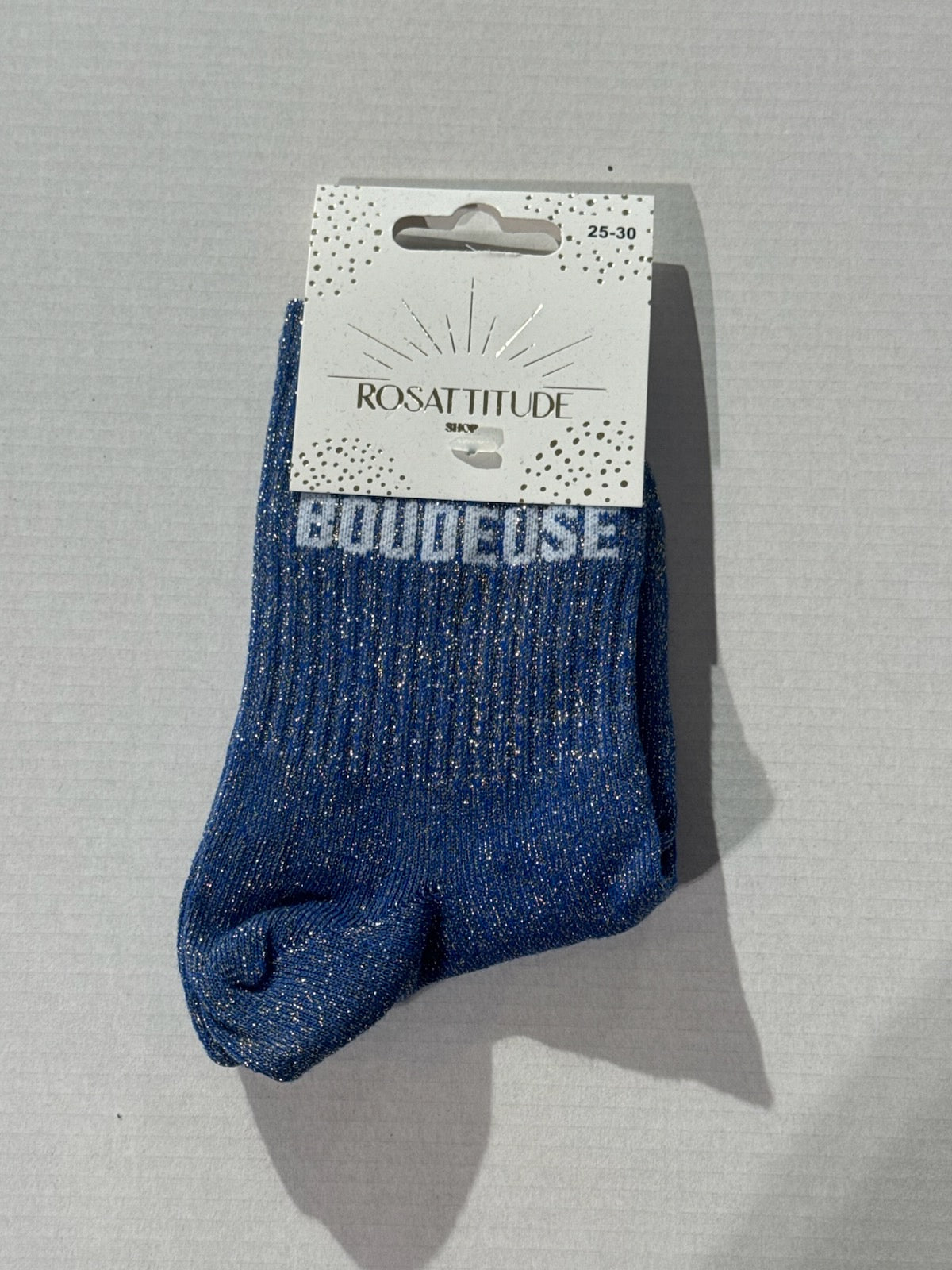Chaussettes Bleu Pailletée « Boudeuse »