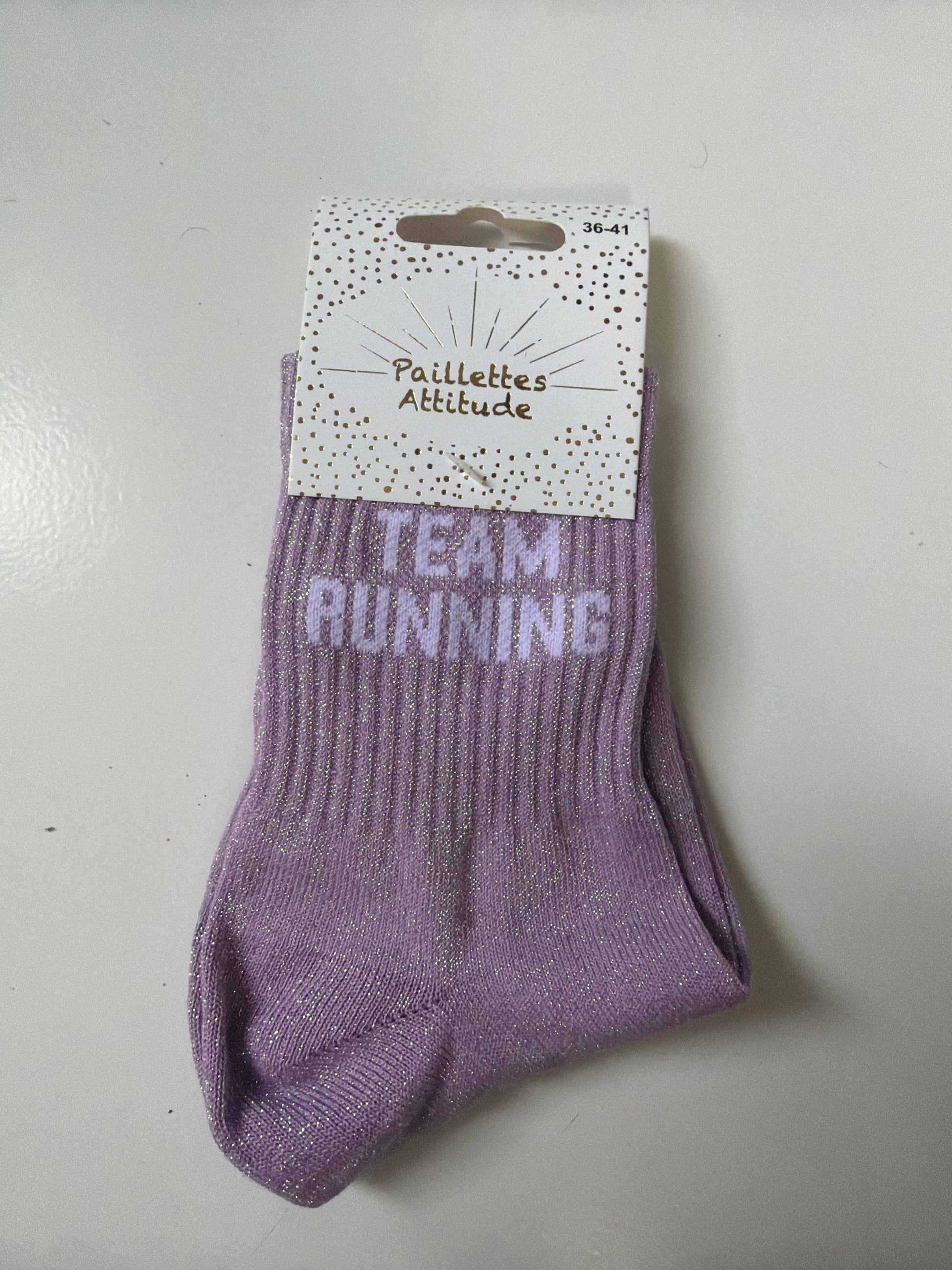 Chaussette de ville pailletée 36-41 TEAM RUNNING