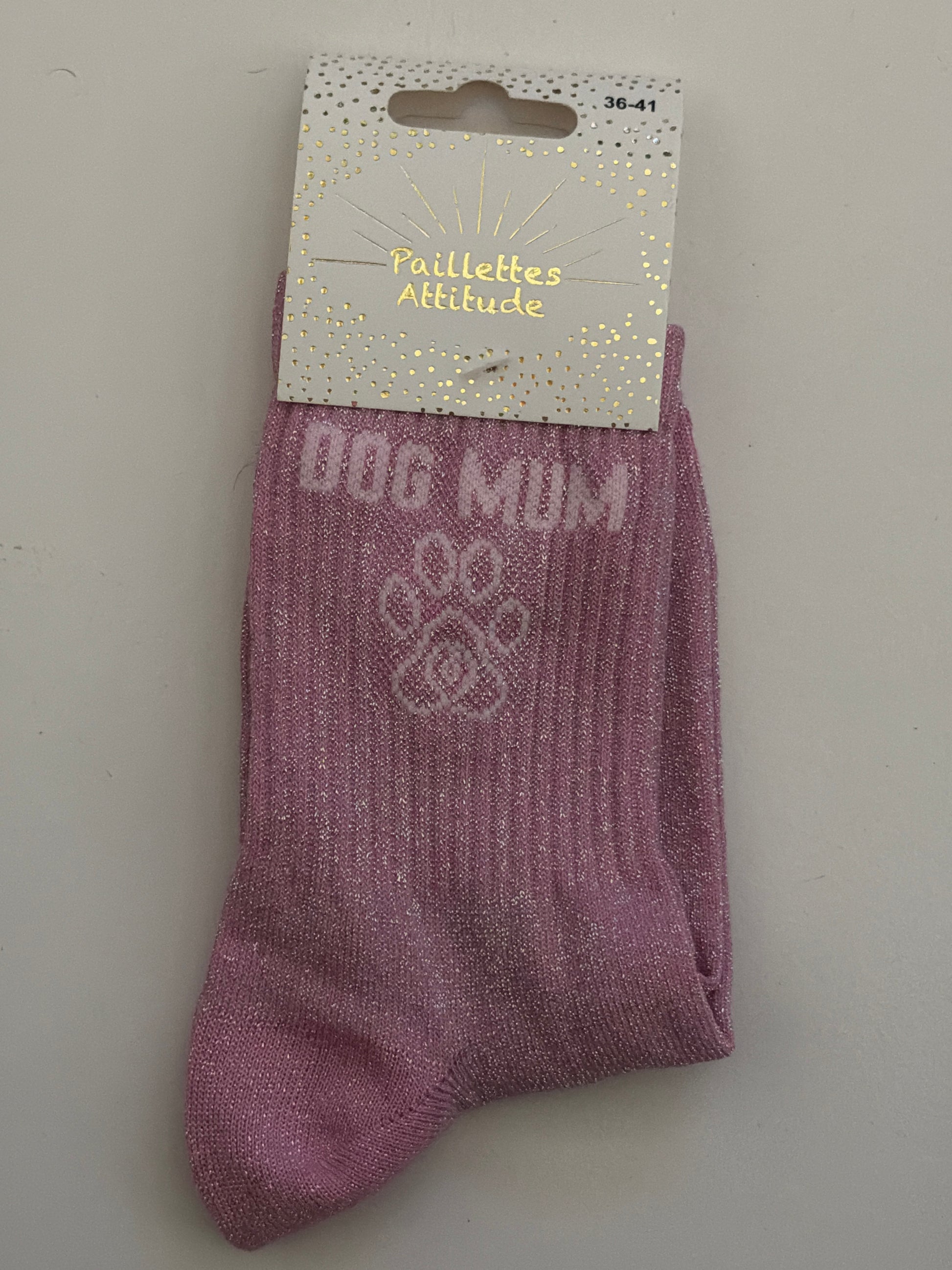 Chaussette de ville pailletée 36-41 DOG MUM