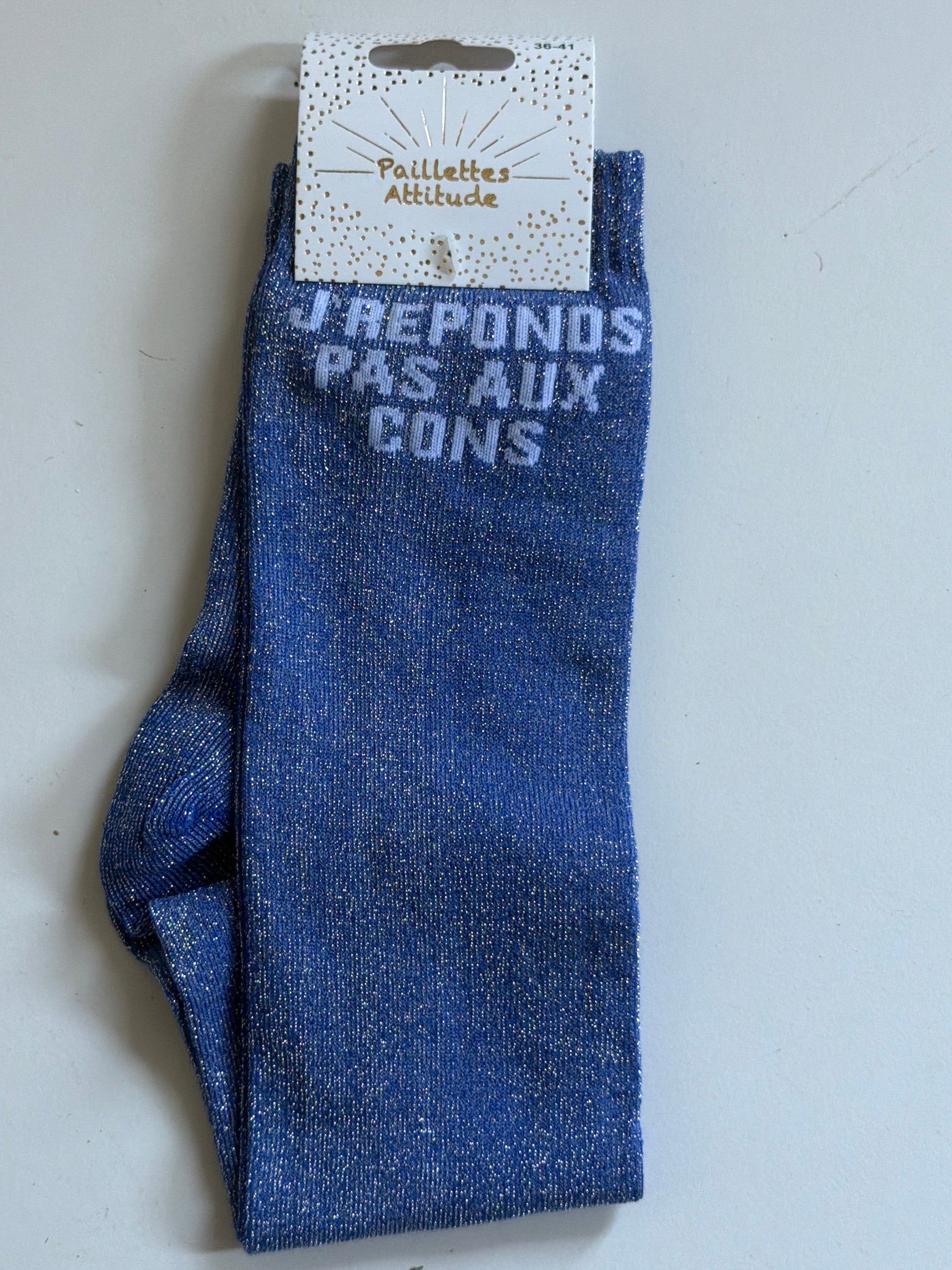 Chaussette équitation pailletée 36-41 J’RÉPONDS PAS AUX CONS