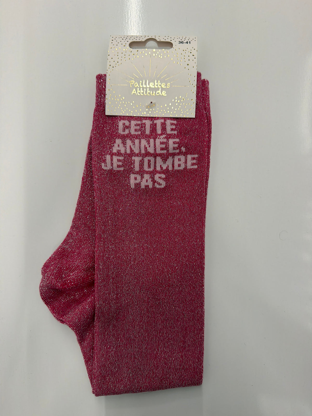 Chaussette pailletée équitation 36-41 CETTE ANNÉE, JE TOMBE PAS