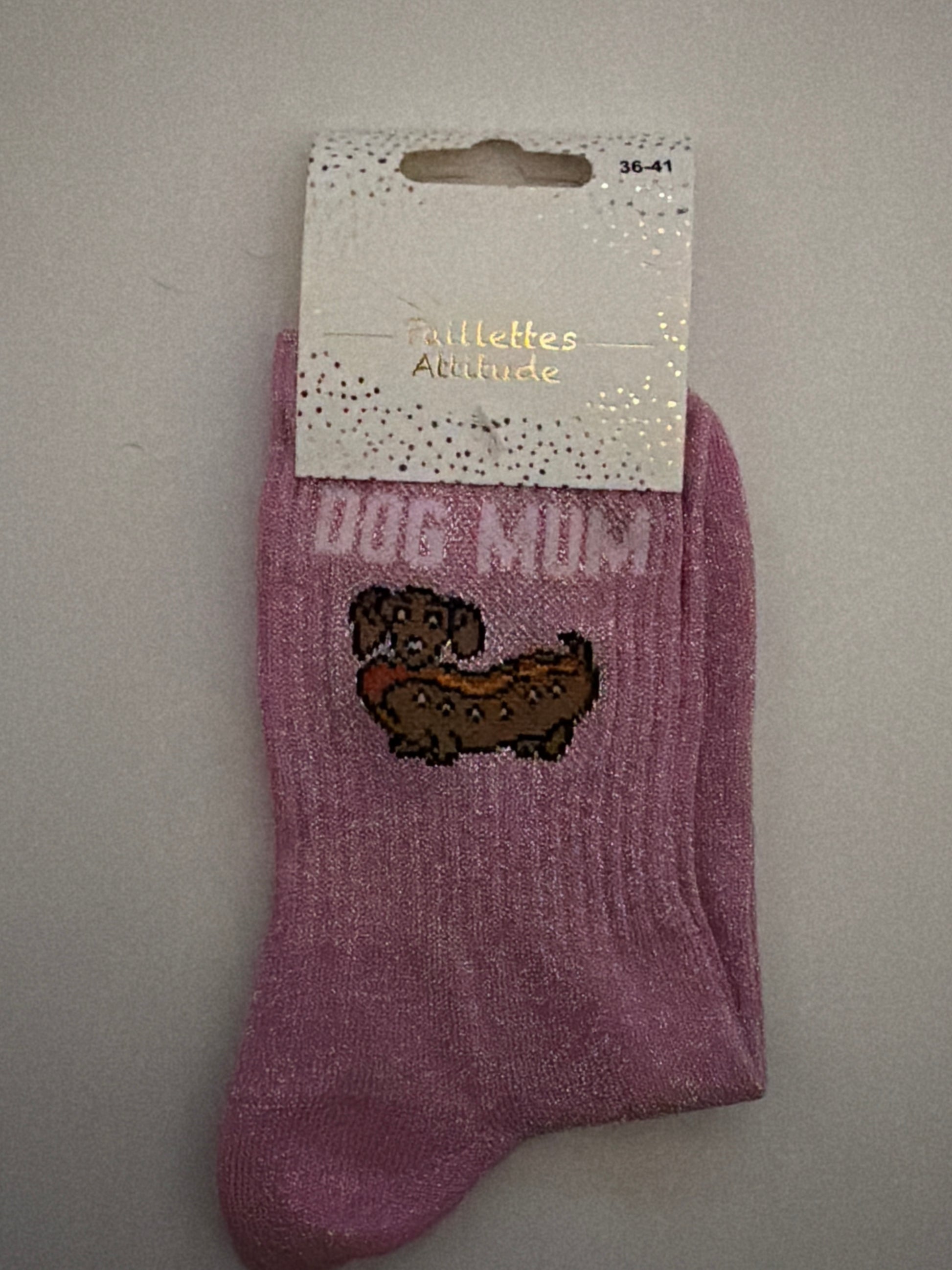 Chaussette de ville pailletée 36-41 DOG MUM