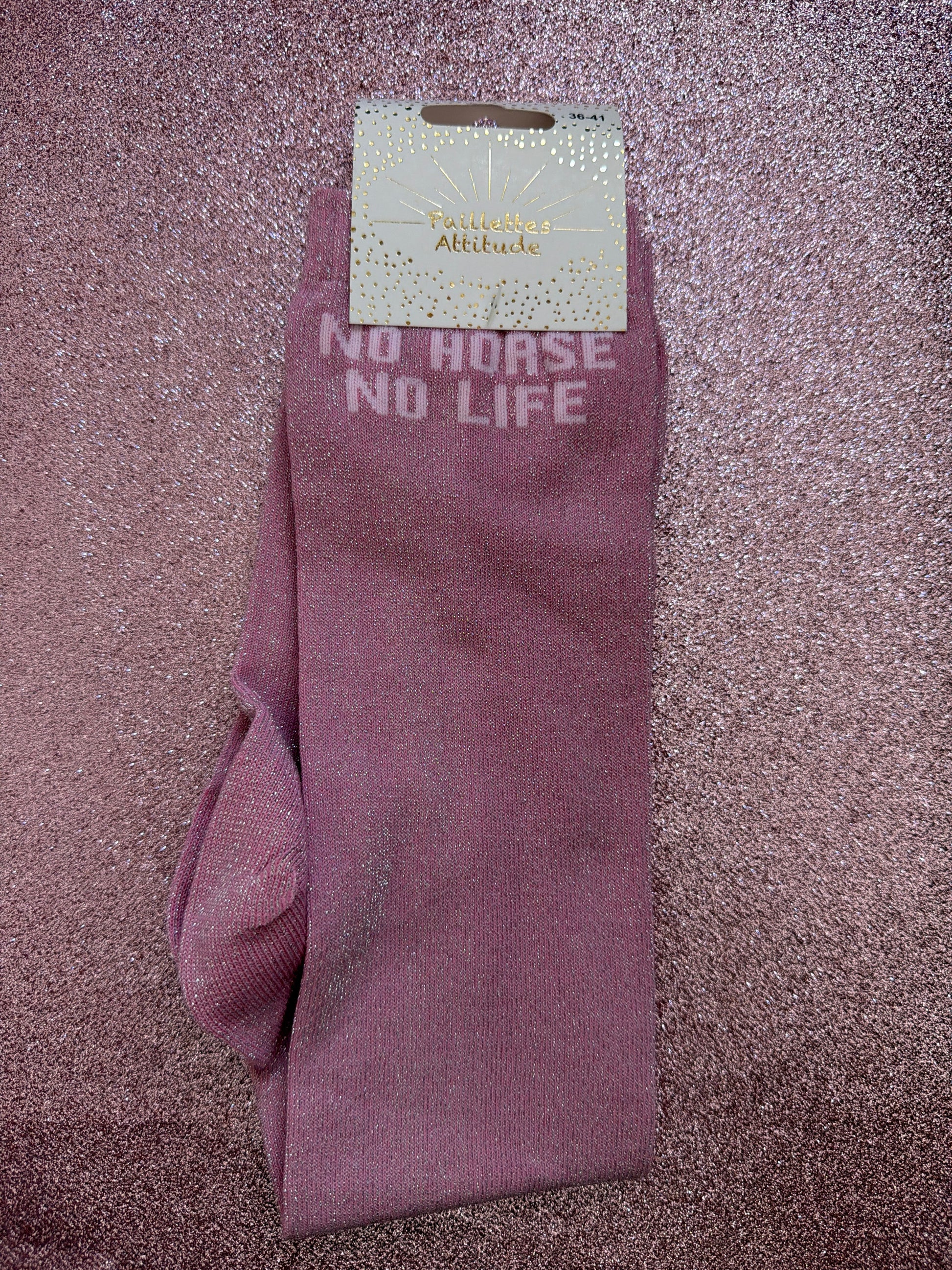 Chaussette pailletée équitation NO HORSE NO LIFE