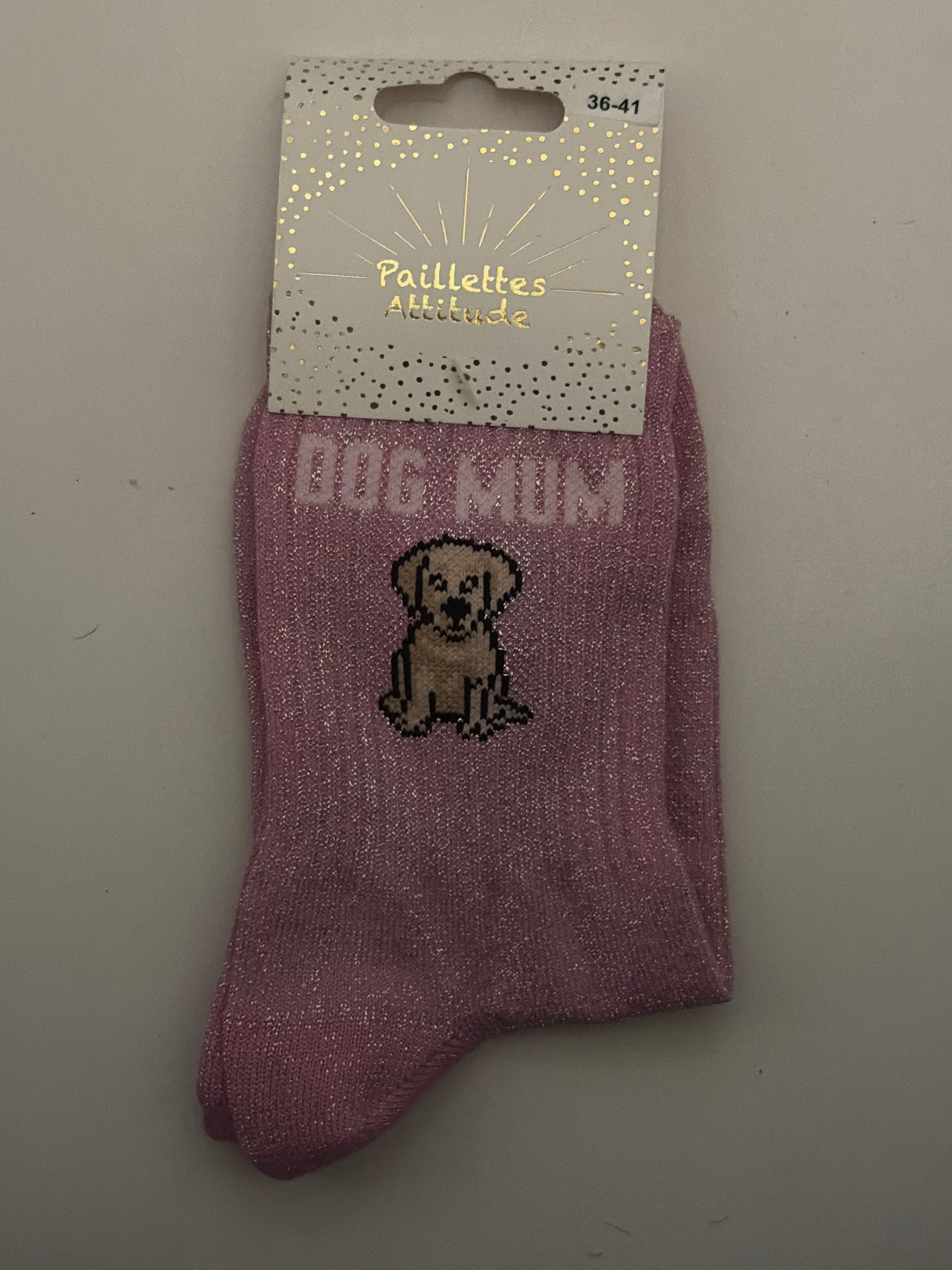 Chaussette de ville pailletée 36-41 DOG MUM