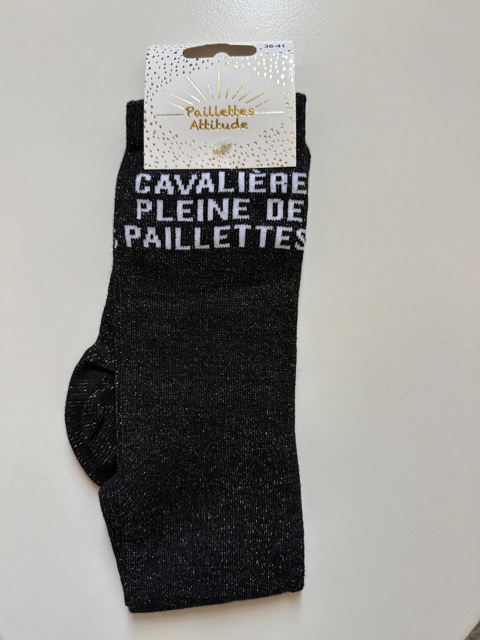 Chaussette pailletée équitation 36-41  CAVALIÈRE PLEINE DE PAILLETTES