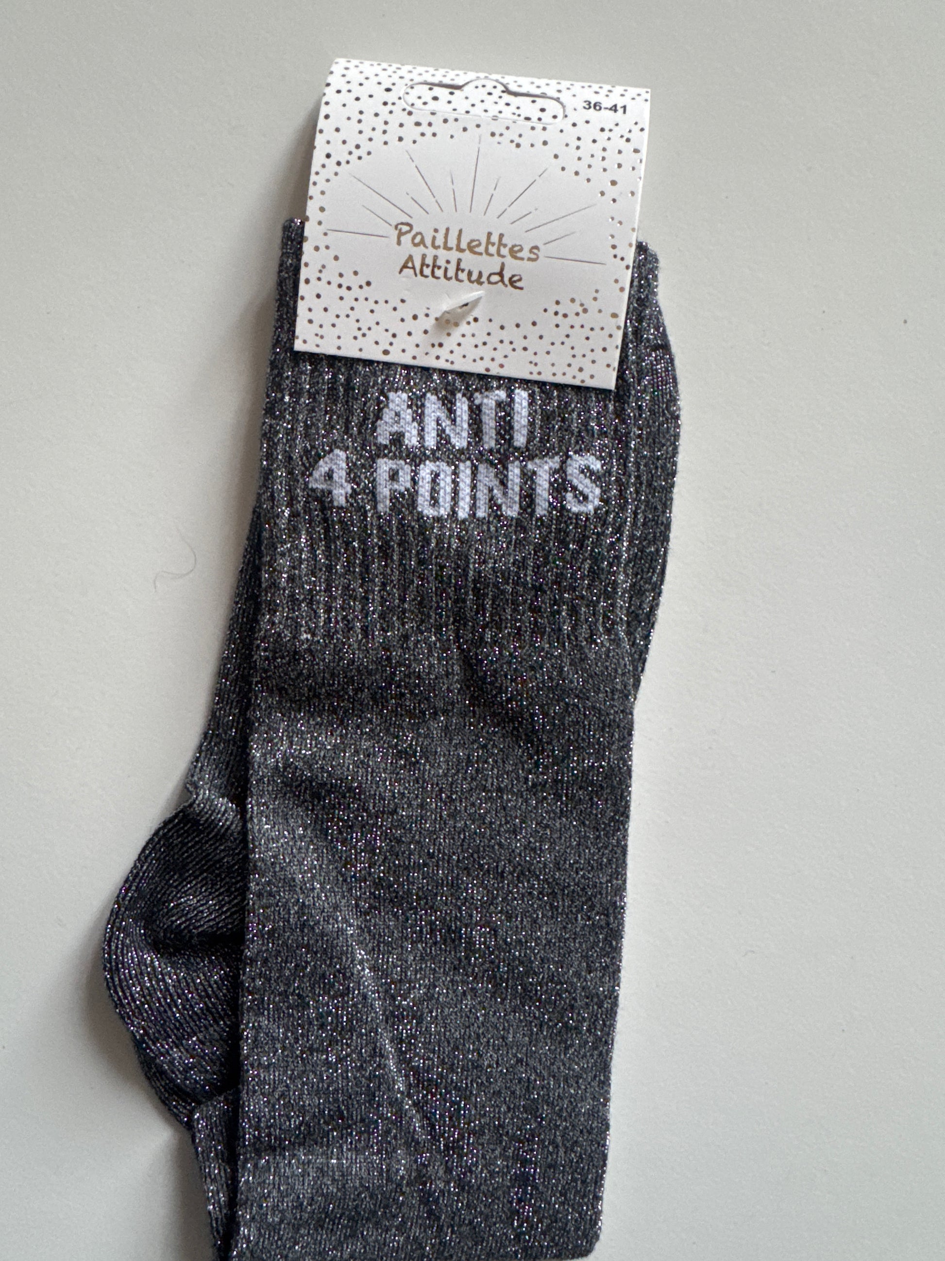 chaussette pailletée ANTI 4 POINTS 36/41