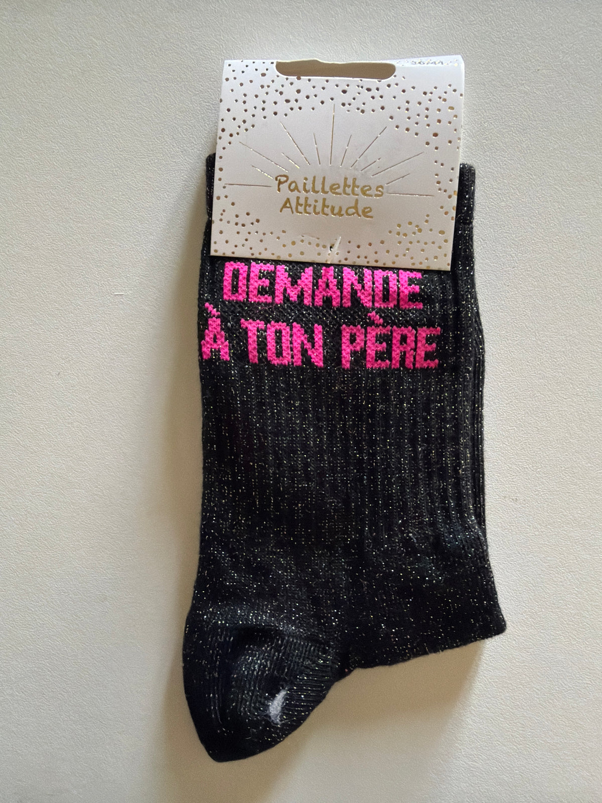 Chaussette de ville Pailletée 36-41 DEMANDE À TON PÈRE