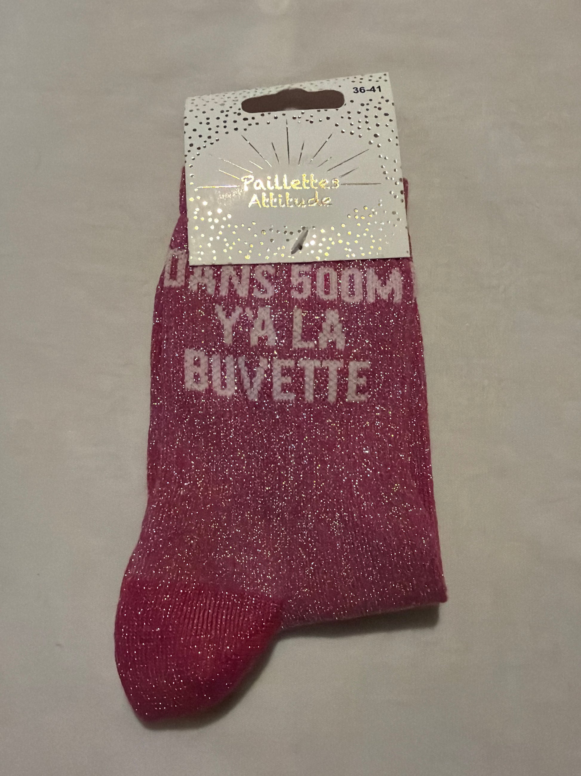 Chaussette de ville pailletée 36-41 DANS 500M Y’A LA BUVETTE