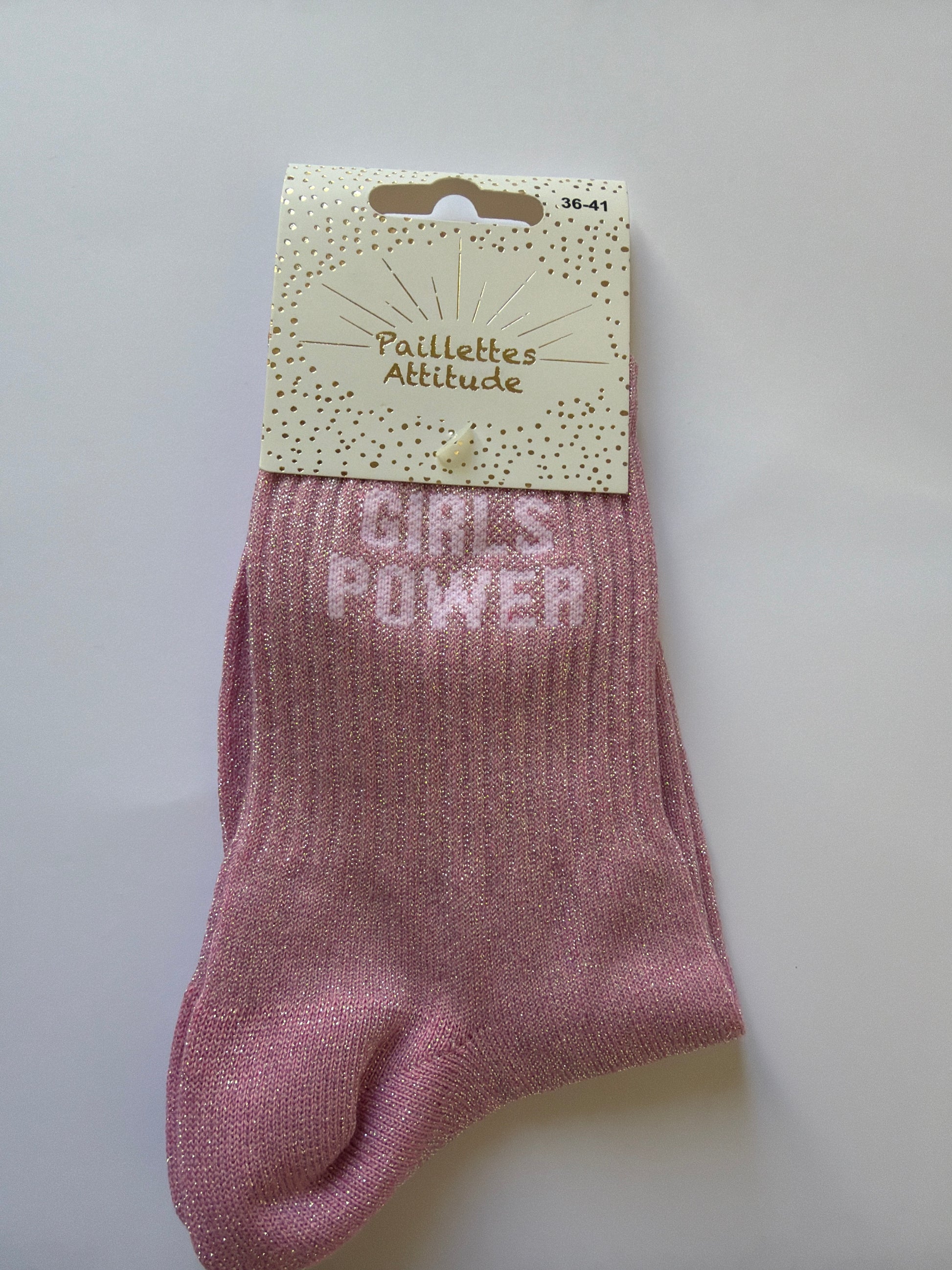 Chaussette de ville pailletée 36-41 GIRLS POWER