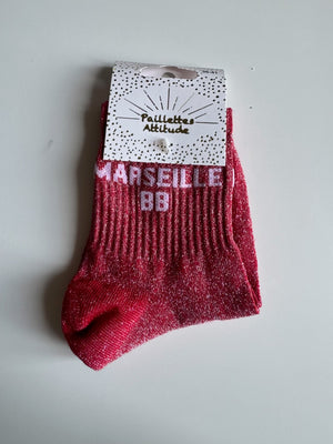 Chaussettes Rouge Pailletée « Marseille BB  »