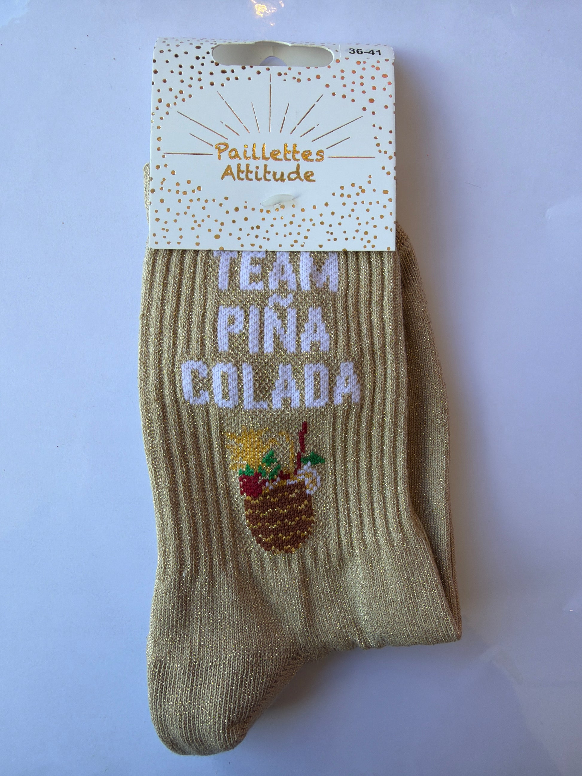 Chaussette de ville pailletée 36-41 TEAM PIÑA COLADA