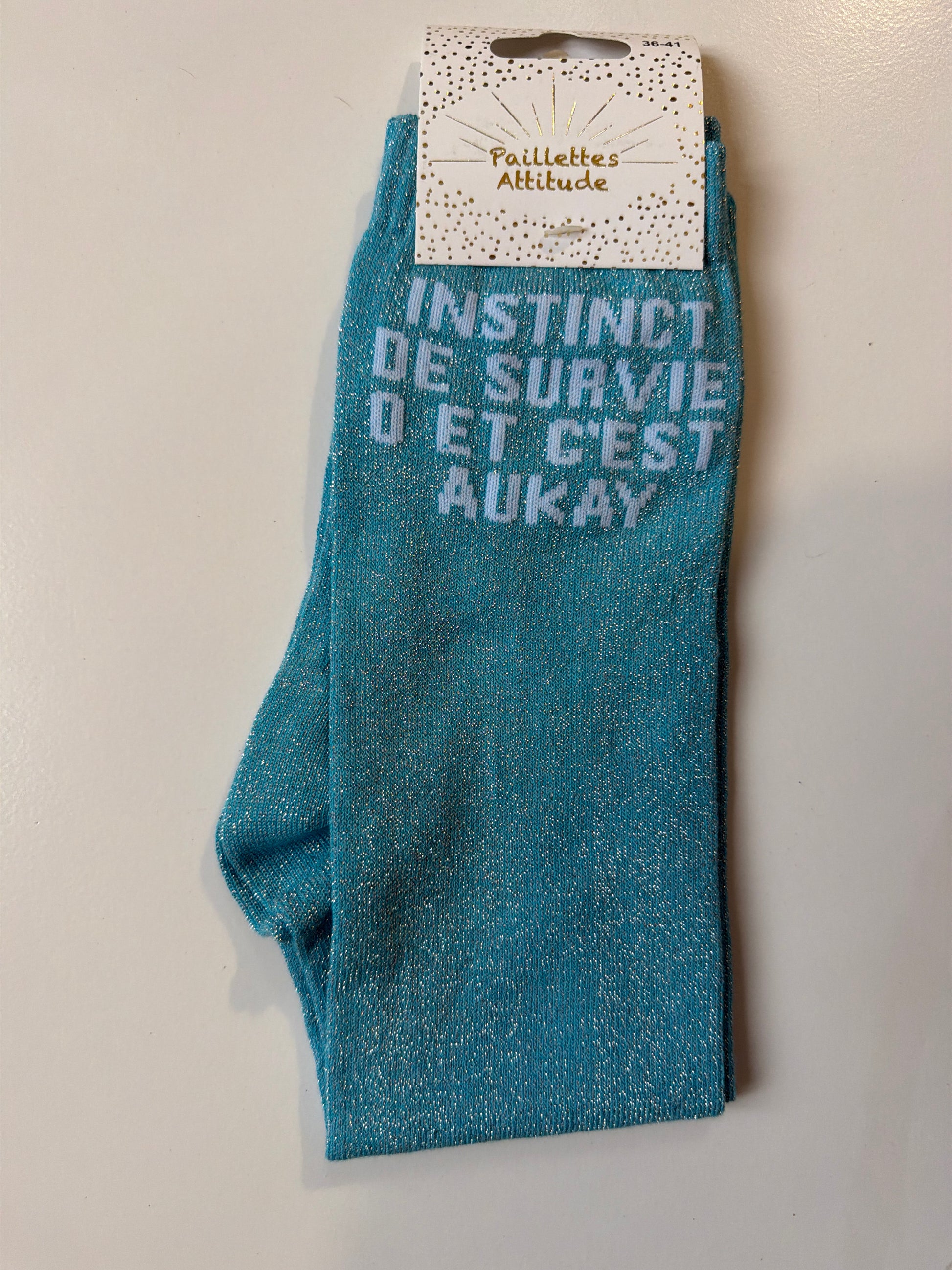 Chaussette équitation pailletée 36-41 INSTINCT DE SURVIE 0 ET C’EST AUKAY